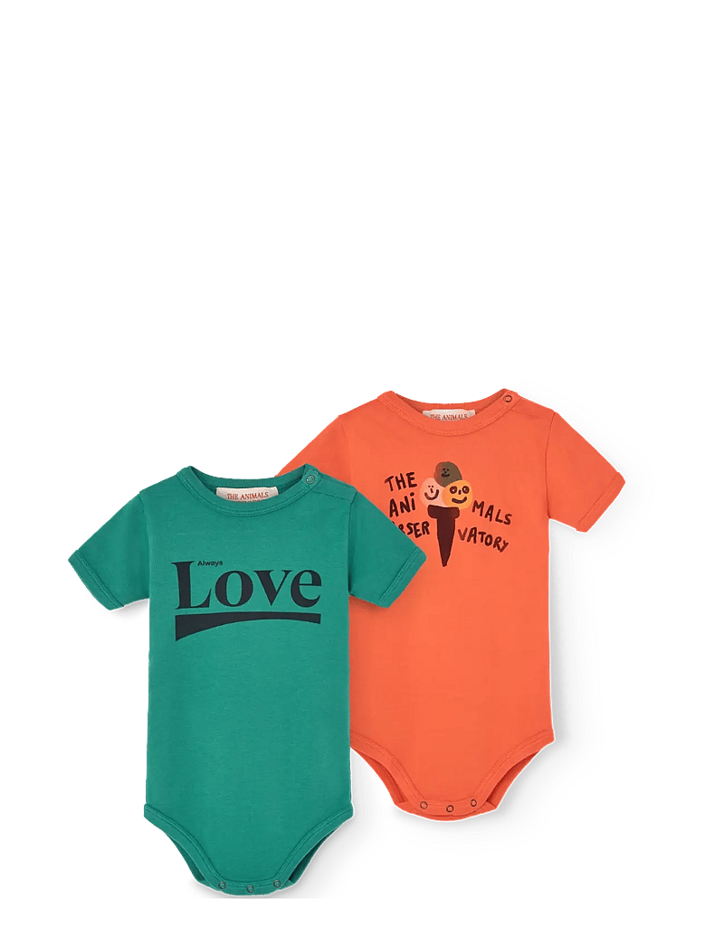 THE ANIMALS OBSERVATORY - PACK CHIMPANZEE BABY BODY Green - kurzärmelige bodys - green - 0