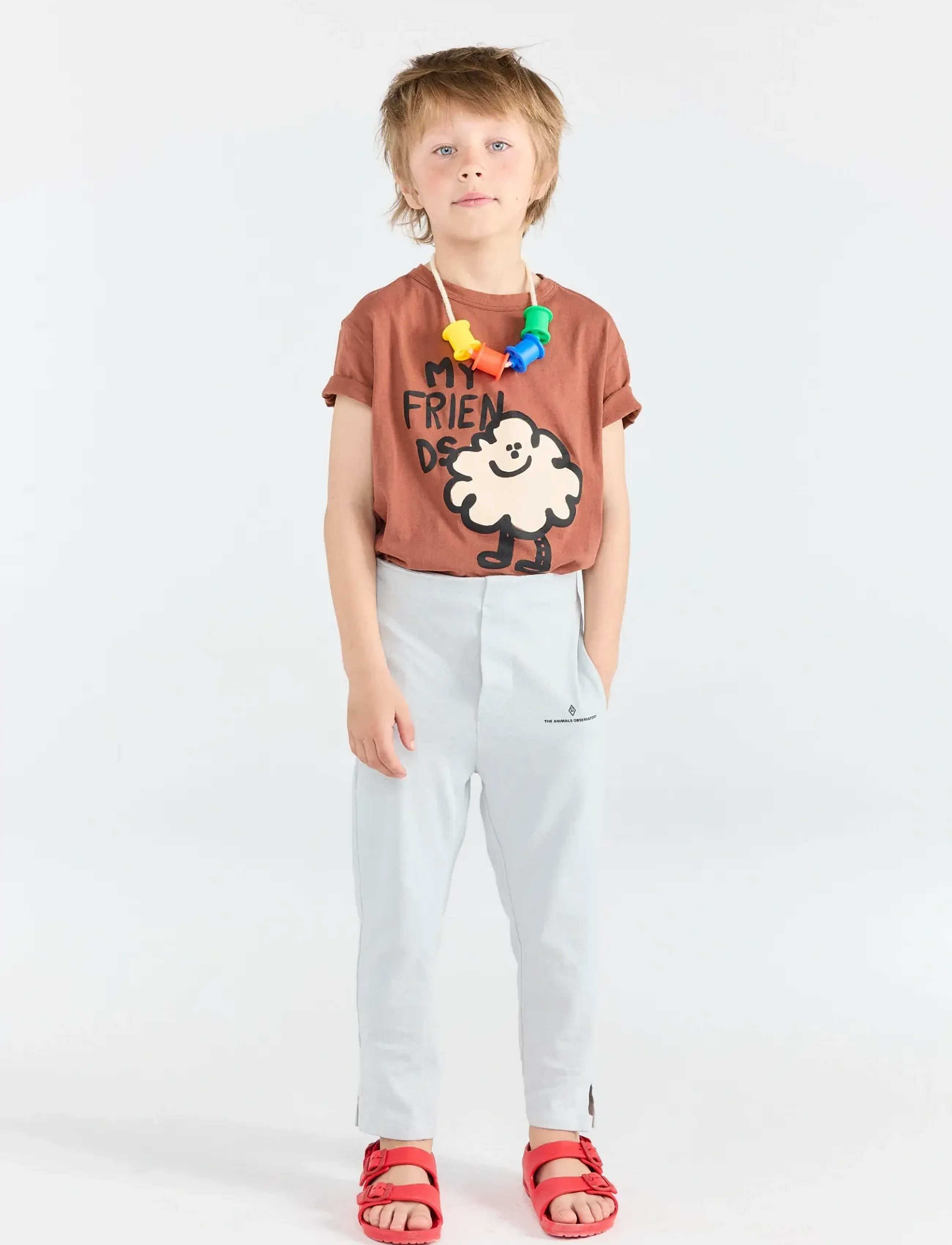 THE ANIMALS OBSERVATORY Horse Kid Pants Brown Stripes, Børn, Børne Cropped Bukser, Blå, Str: 116