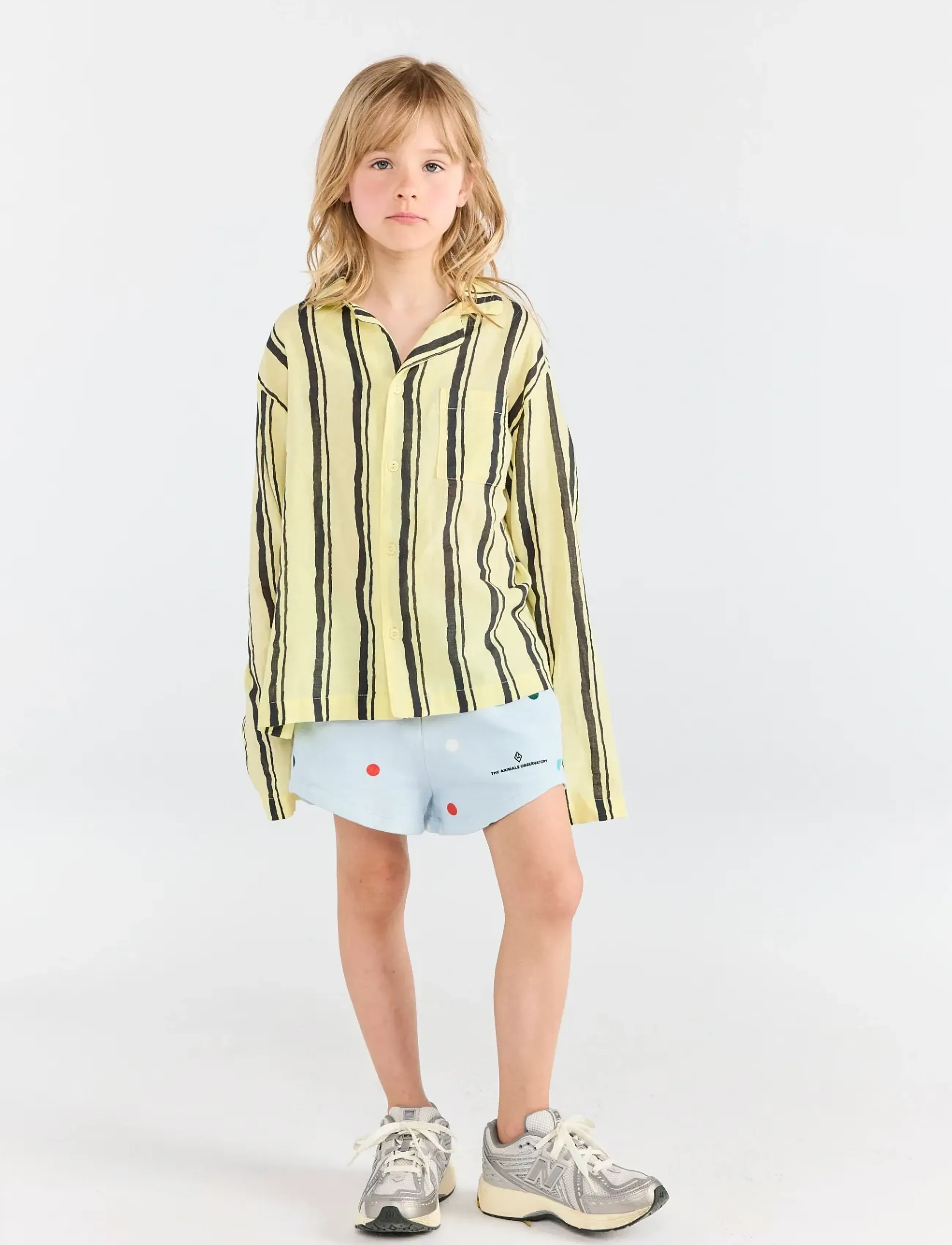 THE ANIMALS OBSERVATORY Gardener Kid Short Sweatpants Raw White, Stjerneprint Sweatshorts, Blå, Str: 116