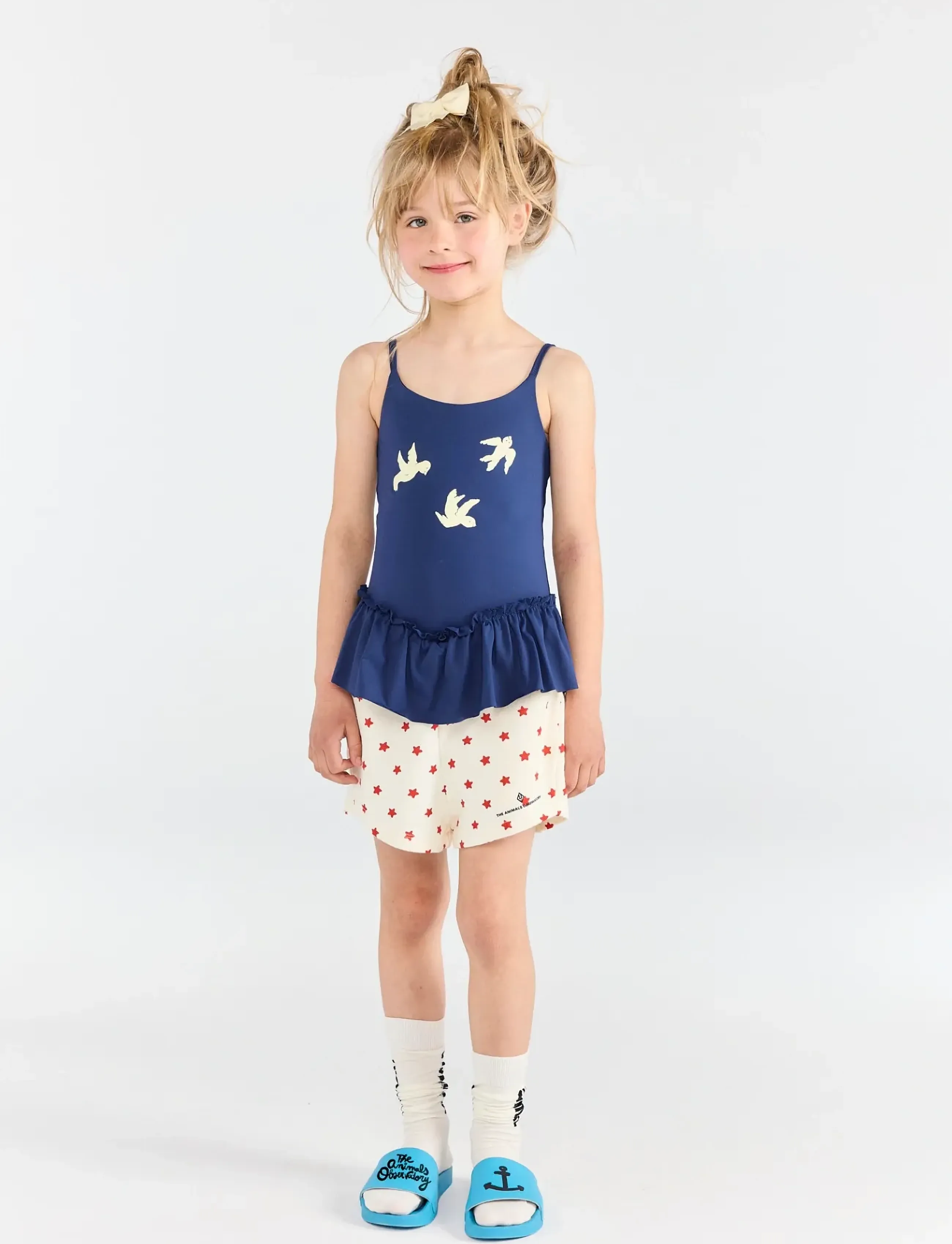 THE ANIMALS OBSERVATORY Gardener Kid Short Sweatpants Raw White, 116, Shorts, Weiß - Sweat Kinder