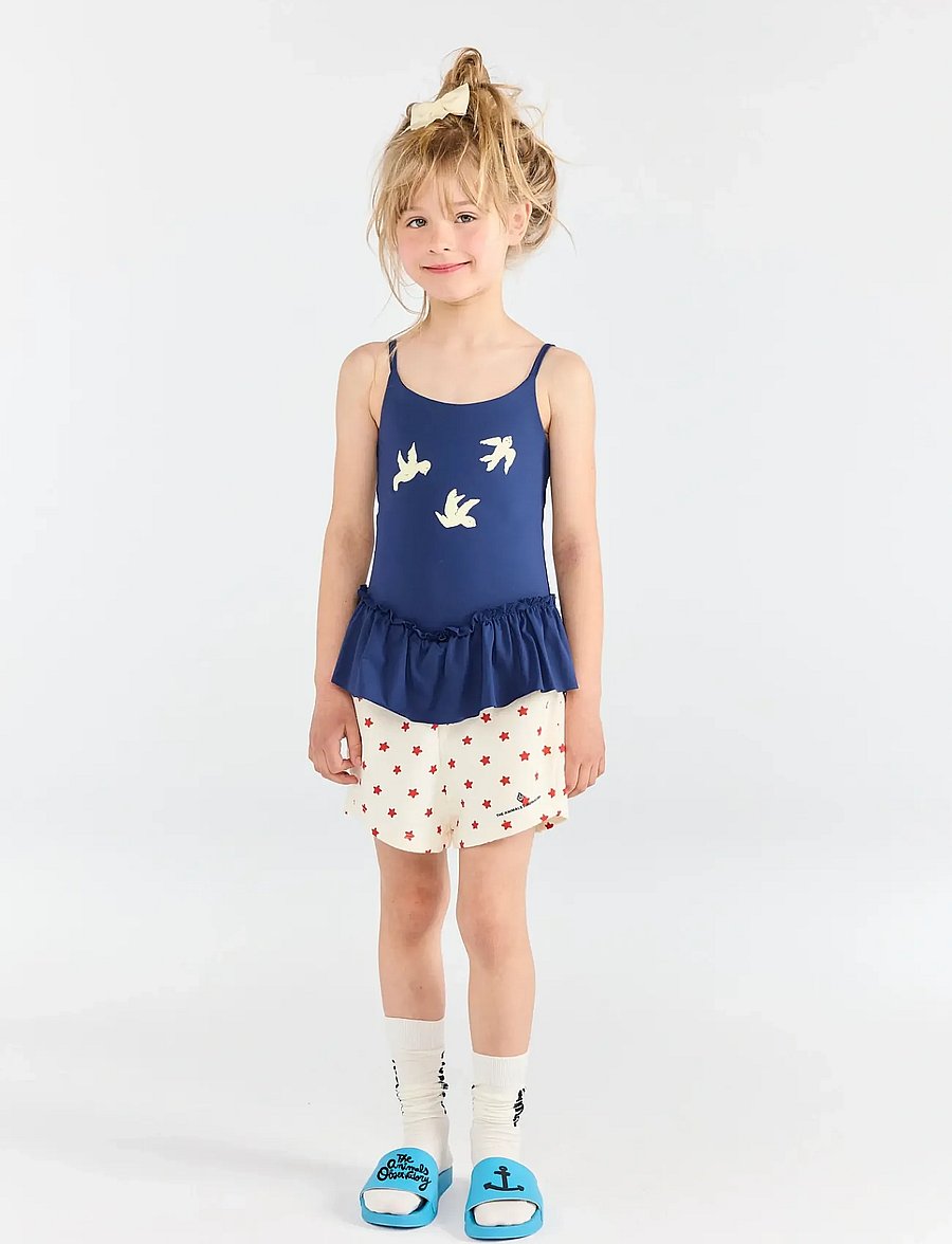 THE ANIMALS OBSERVATORY - GARDENER KID SHORT SWEATPANTS BLUE - sweatshorts - raw white - 0