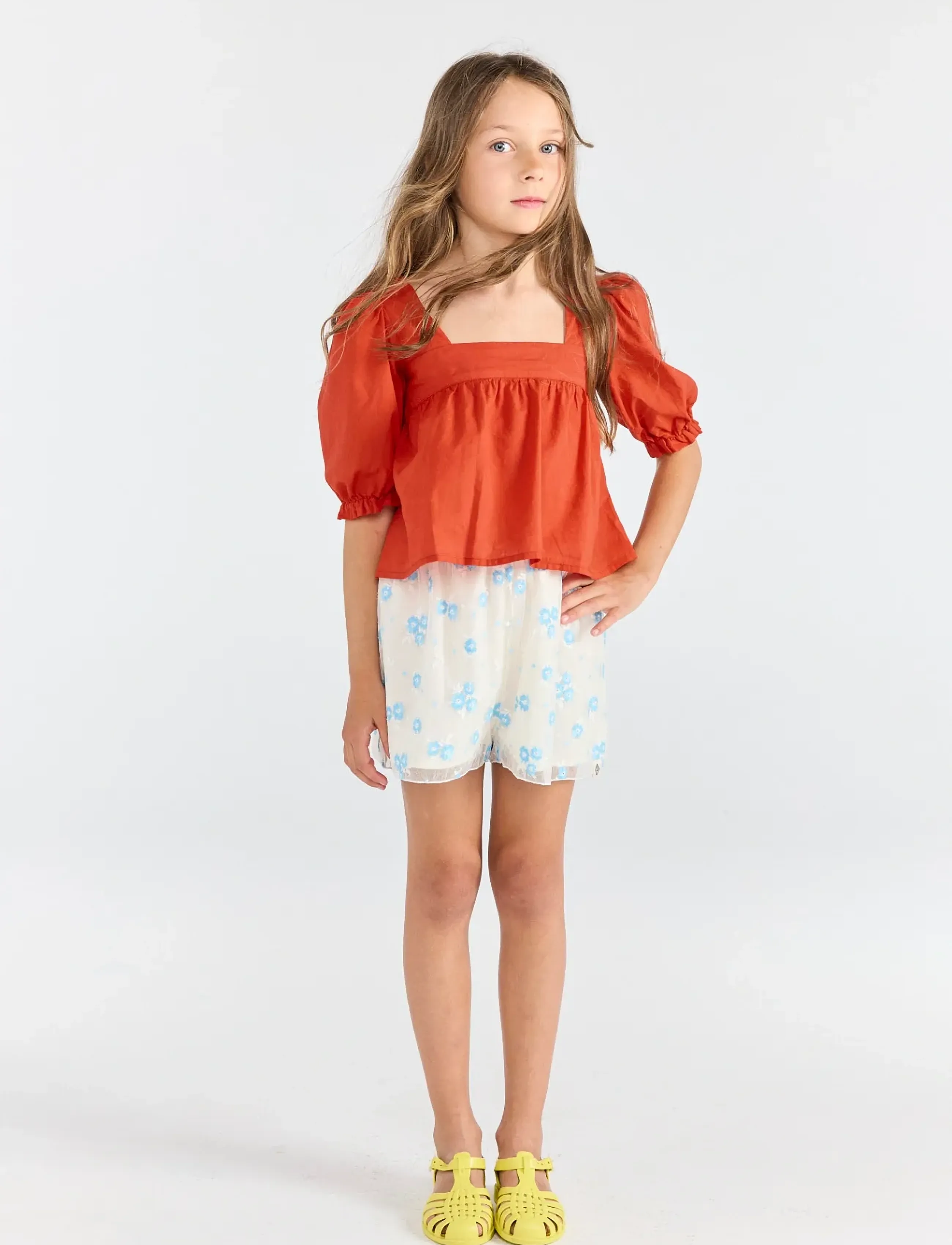 THE ANIMALS OBSERVATORY Mandril Kid Blouse Soft Pink, Firkantet Hals Bluse, Koral, Str: 140