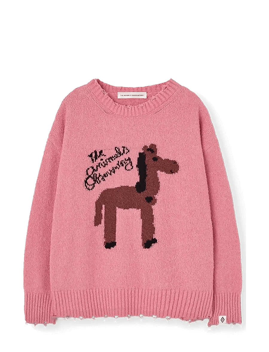 THE ANIMALS OBSERVATORY - GOLLIE KID SWEATER SOFT BROWN - trøjer - soft pink - 1