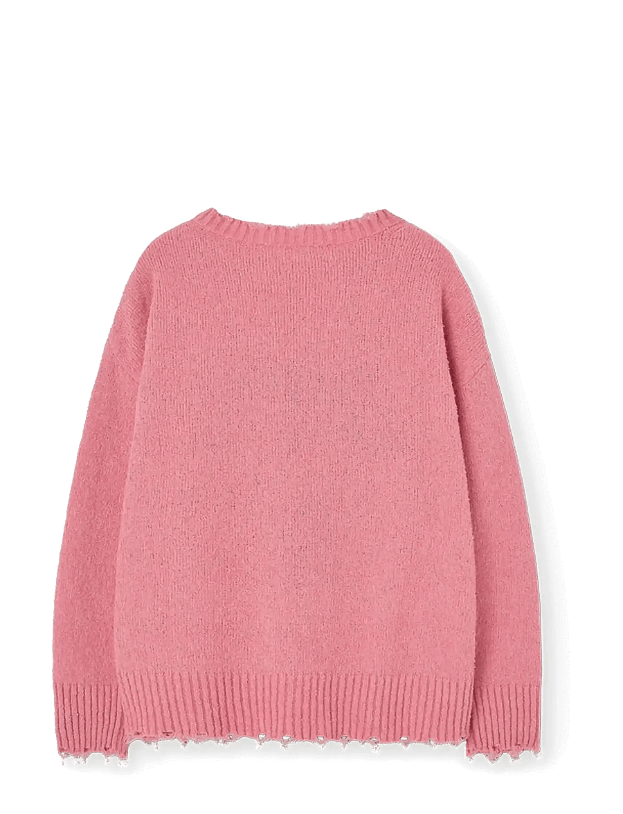 THE ANIMALS OBSERVATORY - GOLLIE KID SWEATER SOFT BROWN - trøjer - soft pink - 2