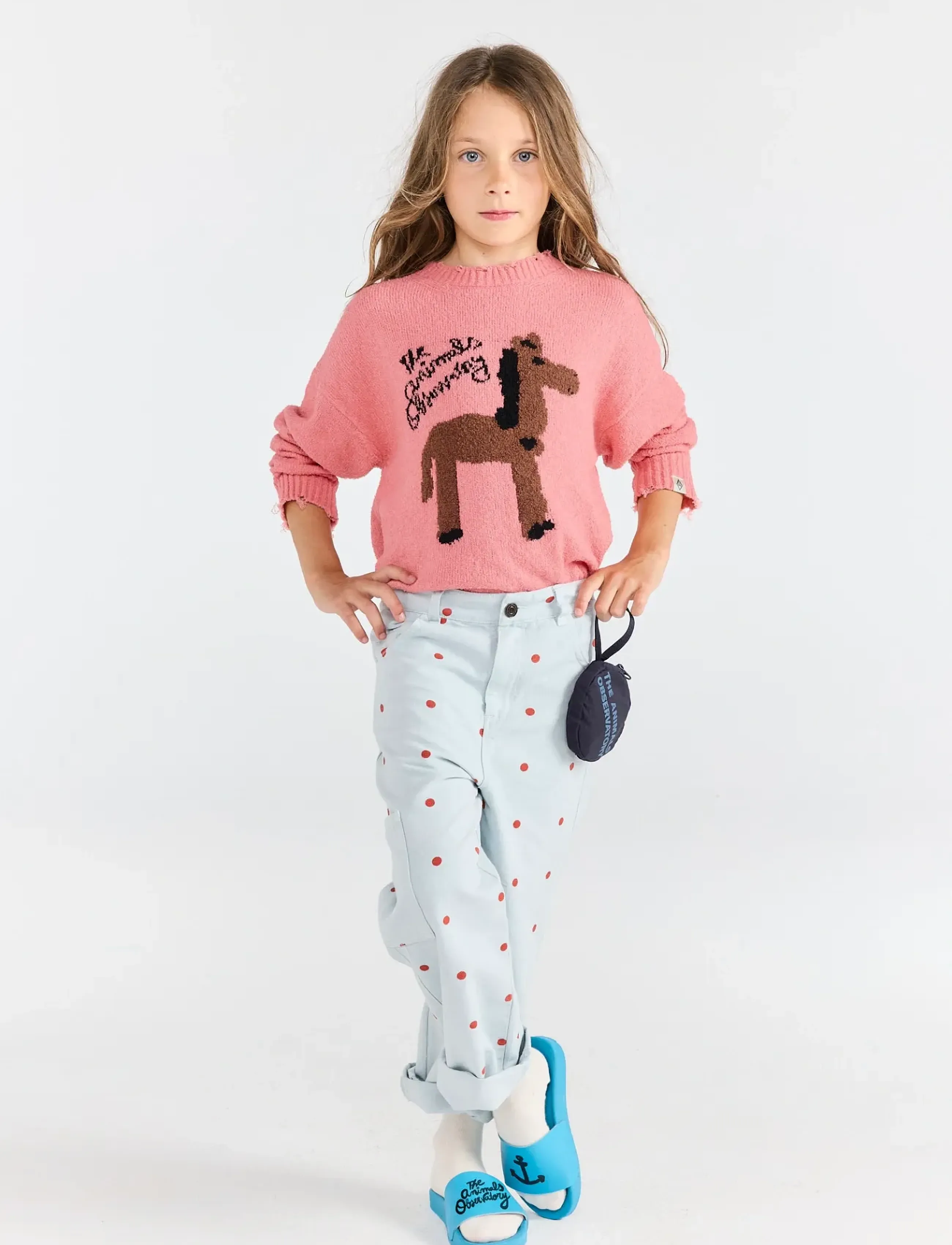THE ANIMALS OBSERVATORY Gollie Kid Sweater Soft Pink, 128, Knitwear, Rosa - Pullovers, Kinder