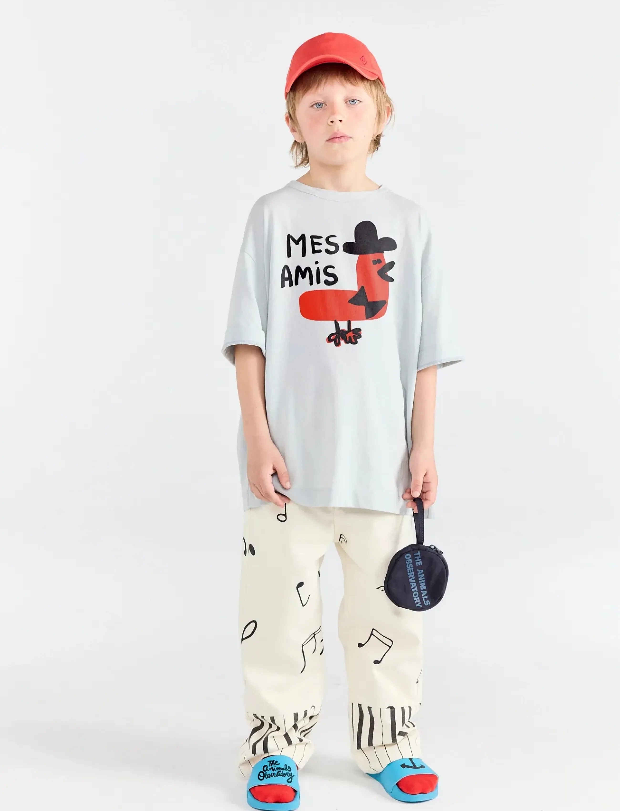 THE ANIMALS OBSERVATORY Collie Kid T-Shirt White Telephone, 104, Blue, T-Shirts > Kortærmede, Børn