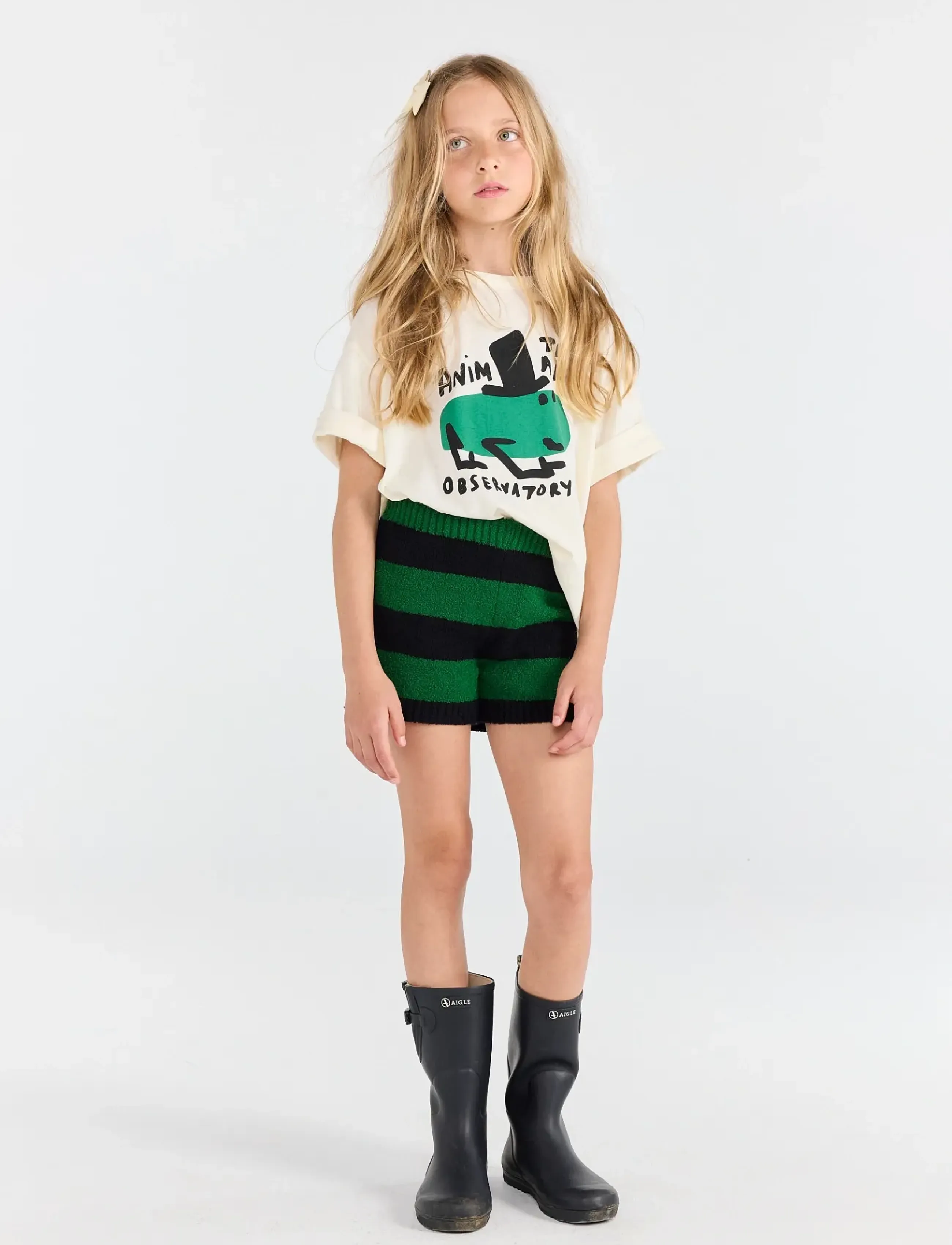 THE ANIMALS OBSERVATORY Collie Kid T-Shirt White Telephone, 128, Cream, T-Shirts > Kortærmede, Børn
