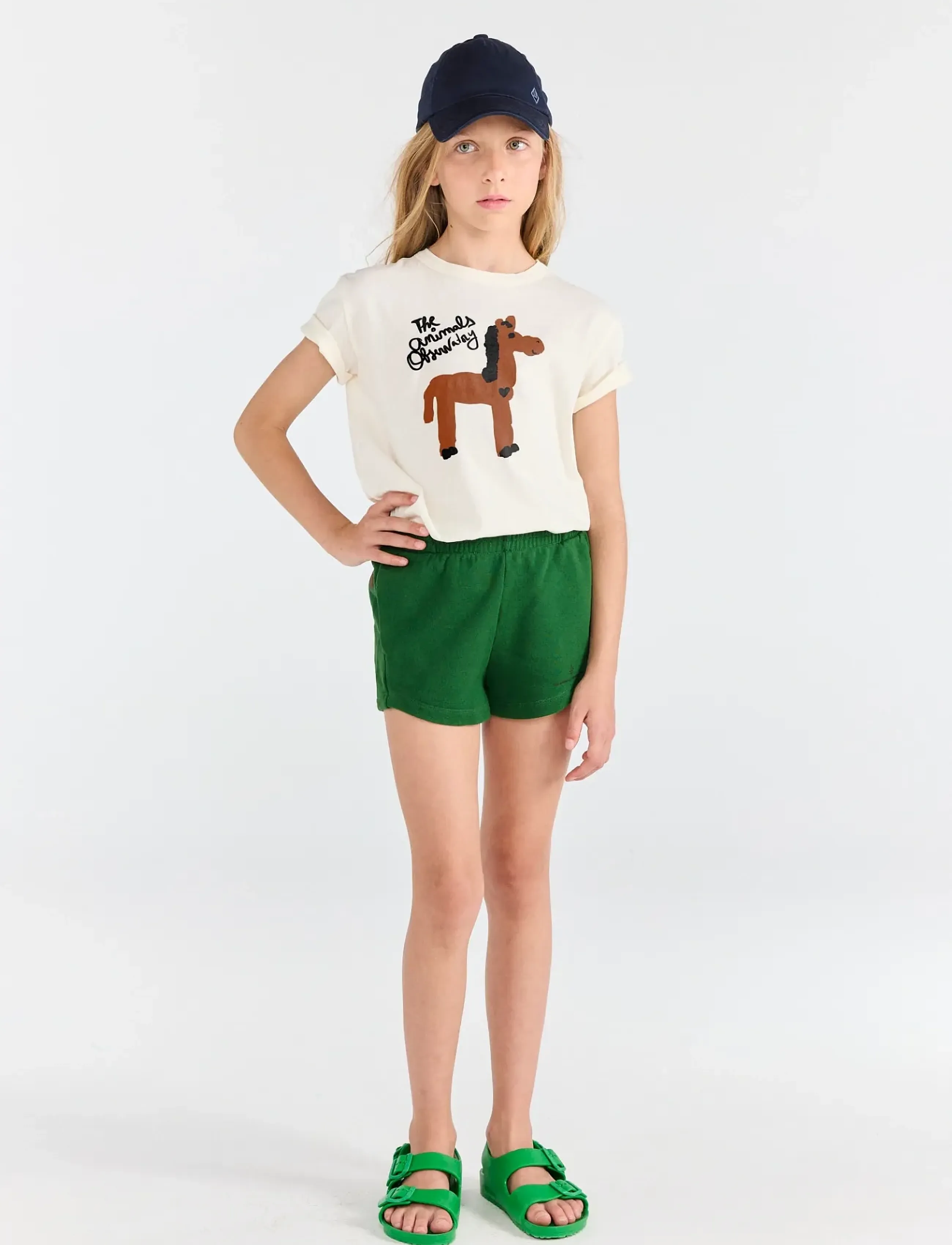 THE ANIMALS OBSERVATORY Rooster Kid T-Shirt Red, 128, Cream, T-Shirts > Kortærmede, Børn