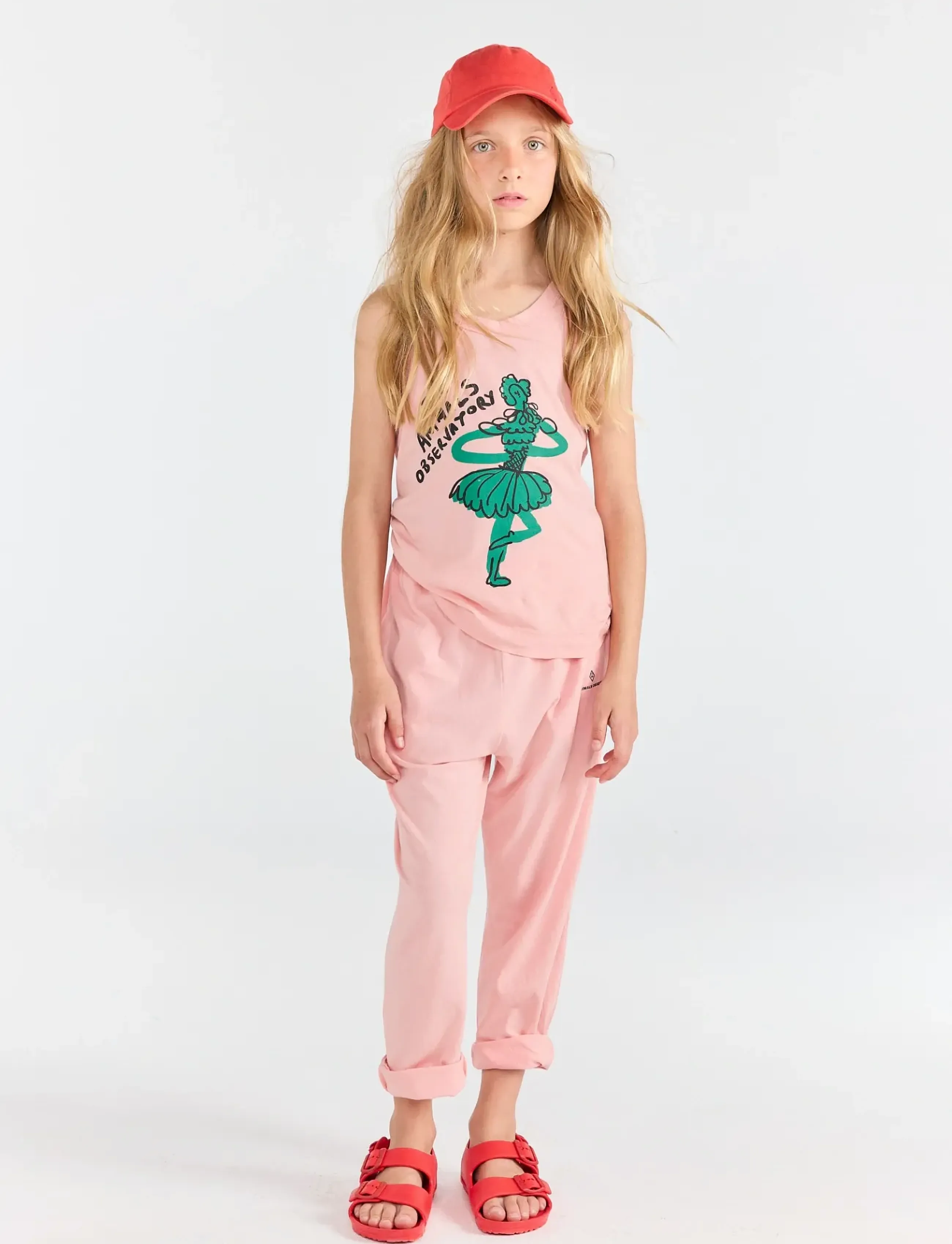 THE ANIMALS OBSERVATORY FROG KID TANK TOP SOFT BROWN - Toppar & T-shirts - SOFT PINK / pink/rose