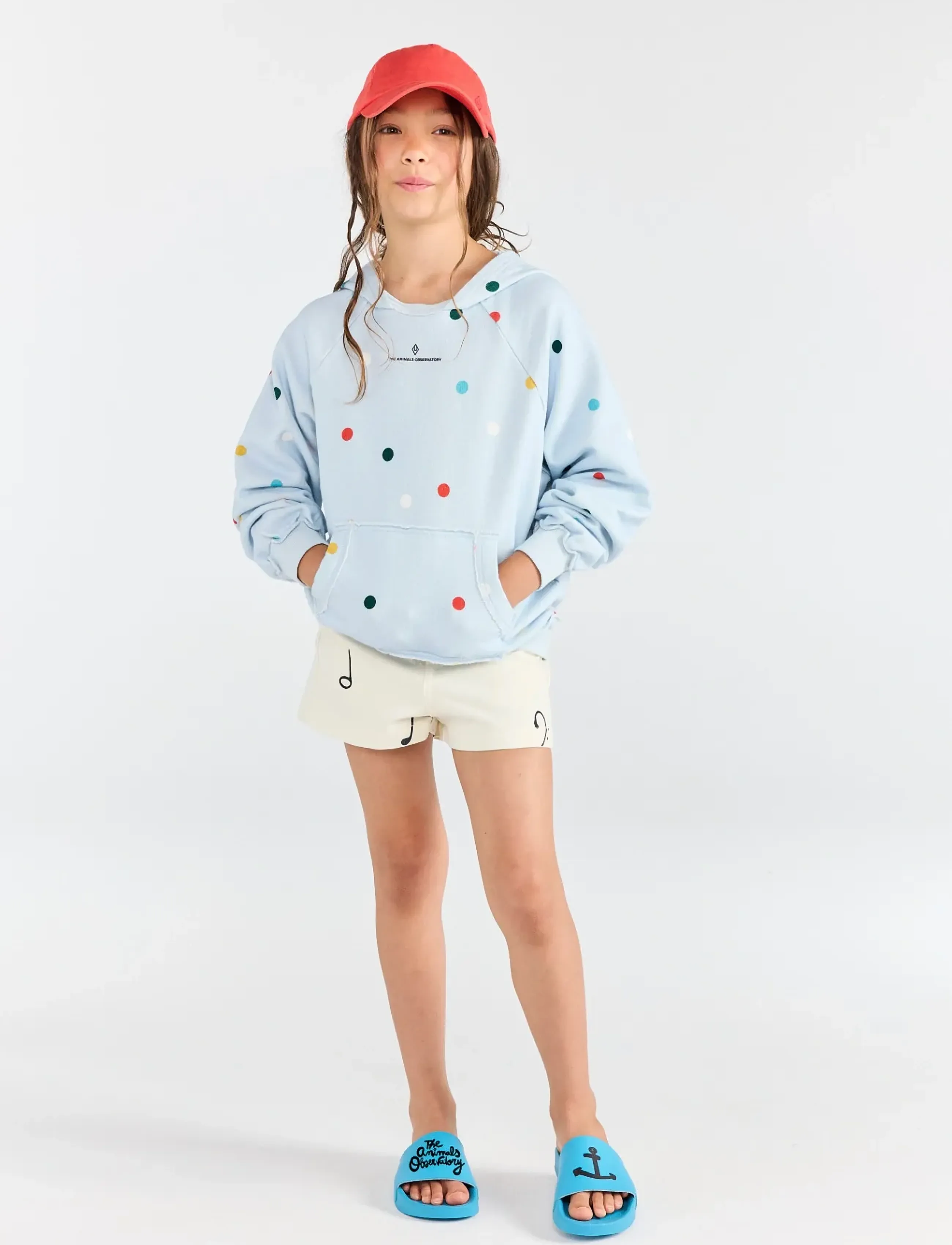 THE ANIMALS OBSERVATORY BEAVER KID HOODIE White Telephone - Sweats et sweats à capuche - BLUE / blue