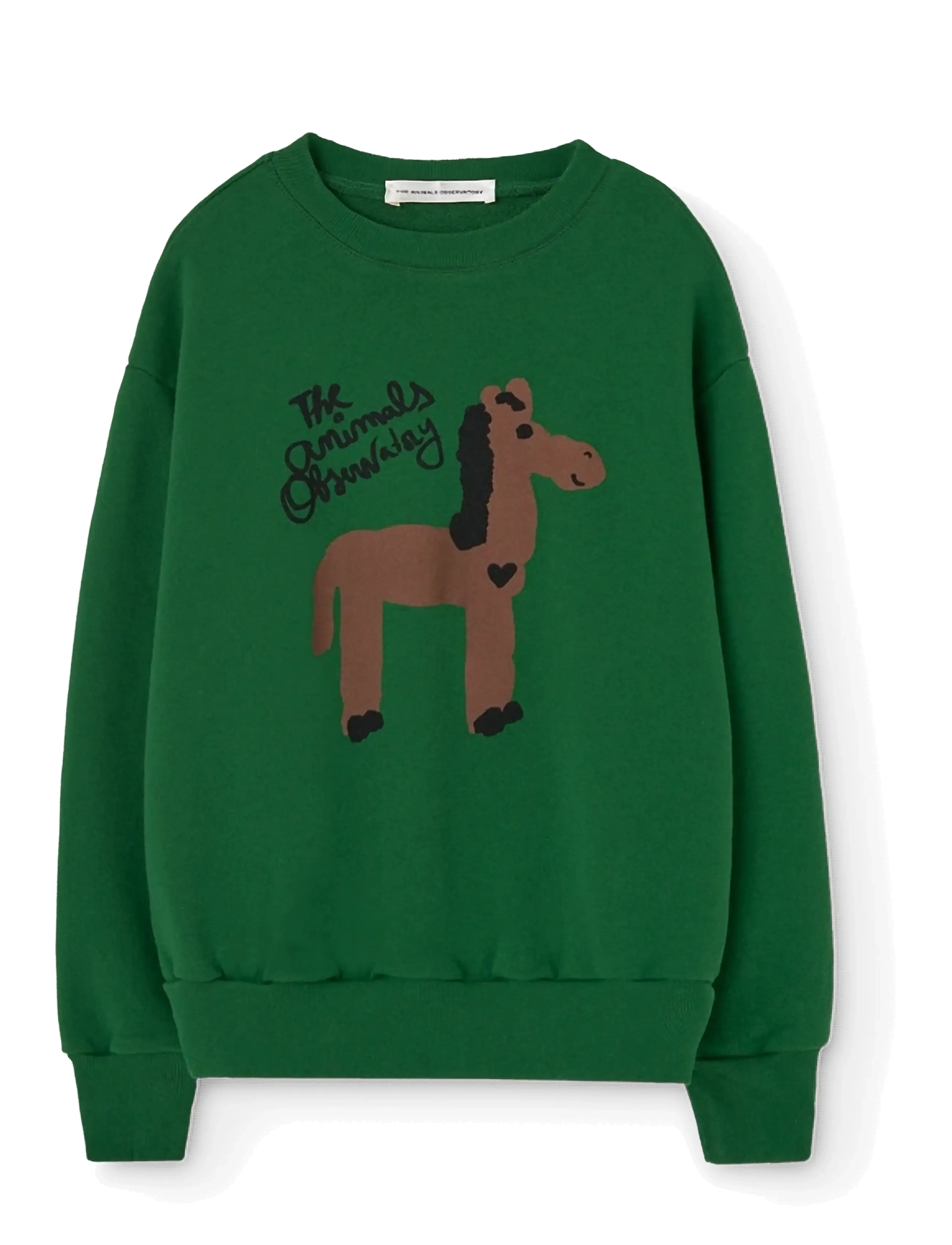 THE ANIMALS OBSERVATORY BEAR KID SWEATSHIRT SOFT PINK - Inspiration - DARK GARDEN / green