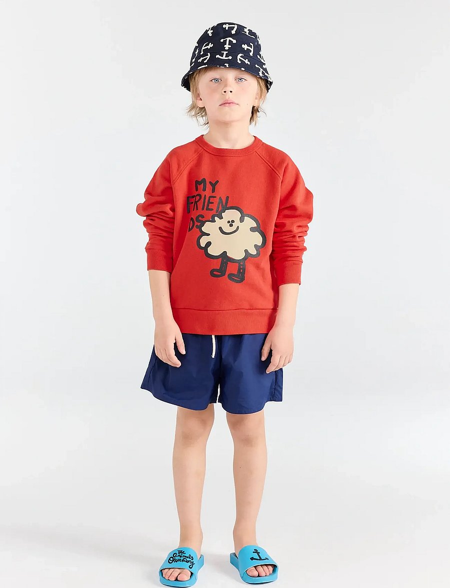 THE ANIMALS OBSERVATORY - SHARK KID SWEATSHIRT DEEP BLUE - sweatshirts - red - 0