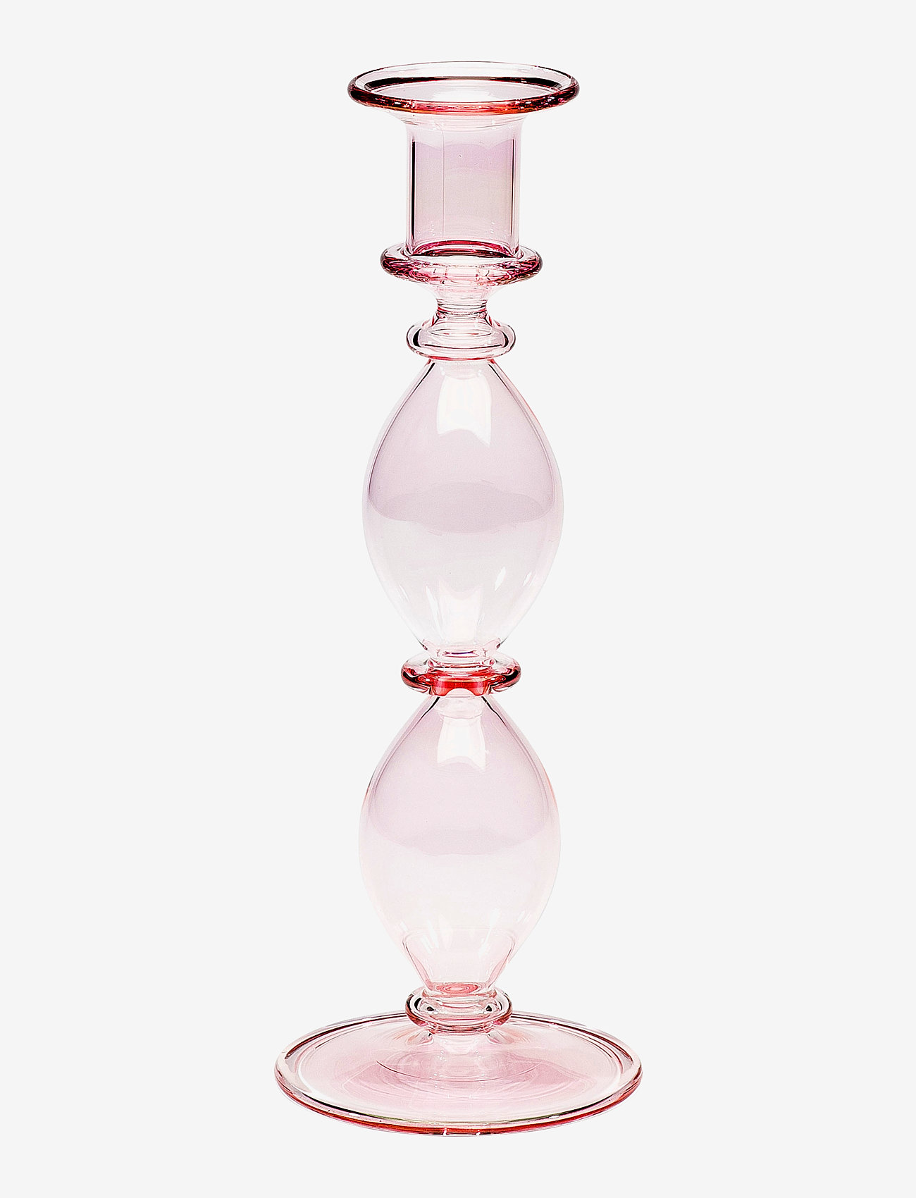 Anna + Nina - Olympia Glass Candle Holder - alhaisimmat hinnat - pink - 0