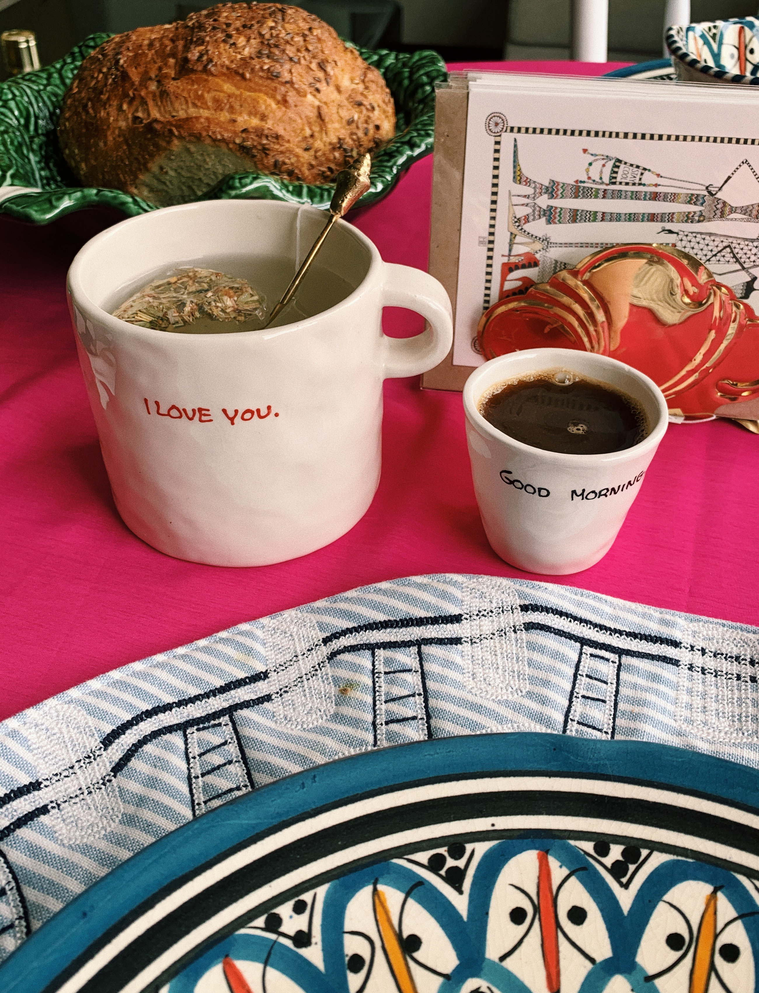 Anna + Nina I Love You Tea Mug, 50 CL, White, Kopper & Krus > Kaffekopper, Unisex