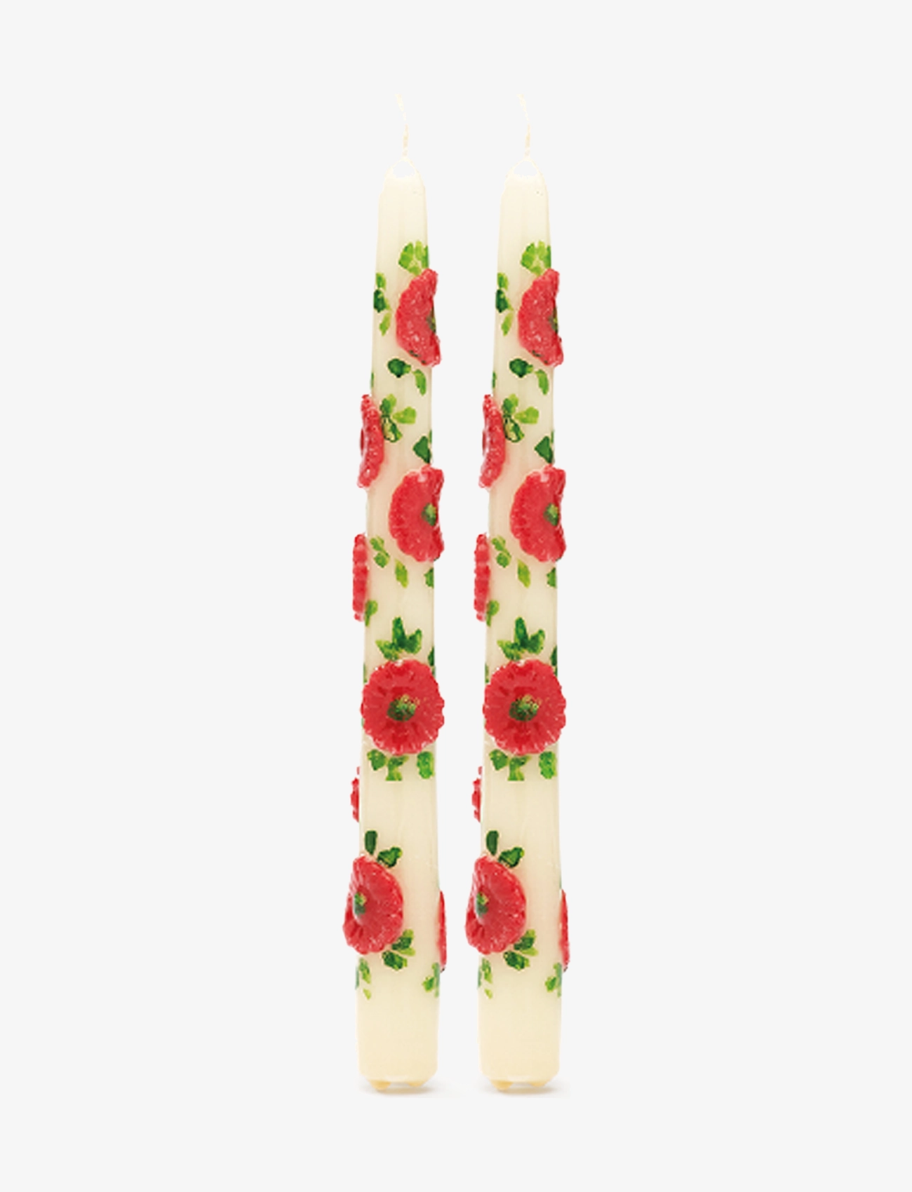 Anna + Nina Flower Candle Set Of 2, Søjlelys, Multi/mønstret, Str: ONE SIZE