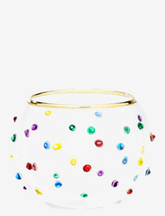 Anna + Nina - Confetti Glass Tealight Holder - laveste priser - multicolor - 0