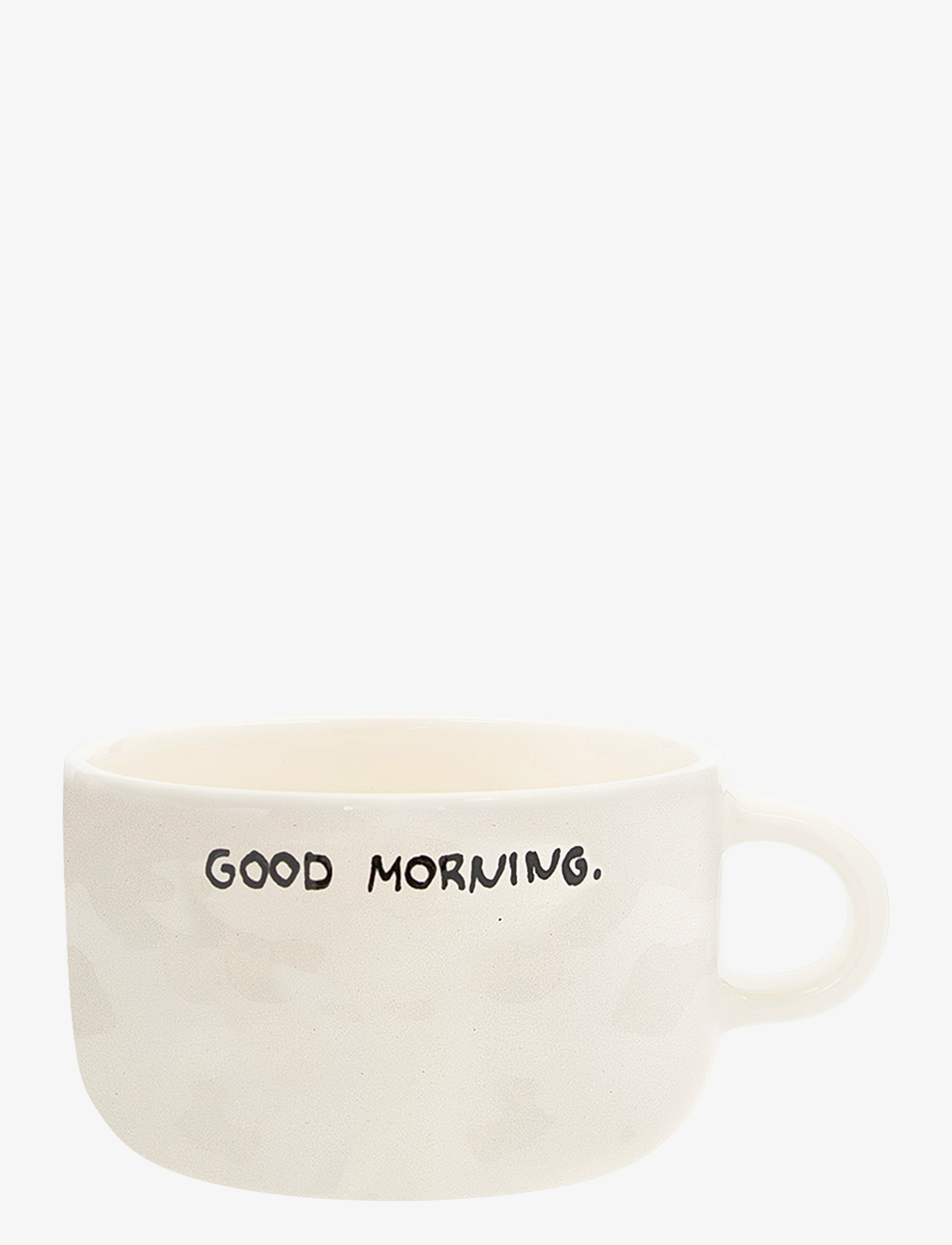 Good Morning Cappuccino Mug - WHITE/BLACK