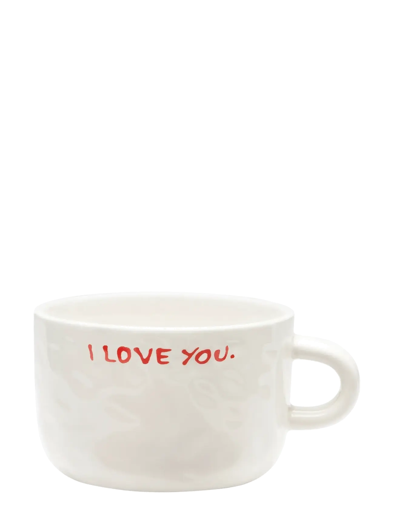 Anna + Nina I Love You Cappuccino Mug, Coffee Kop, Hvid, Str: 30 CL
