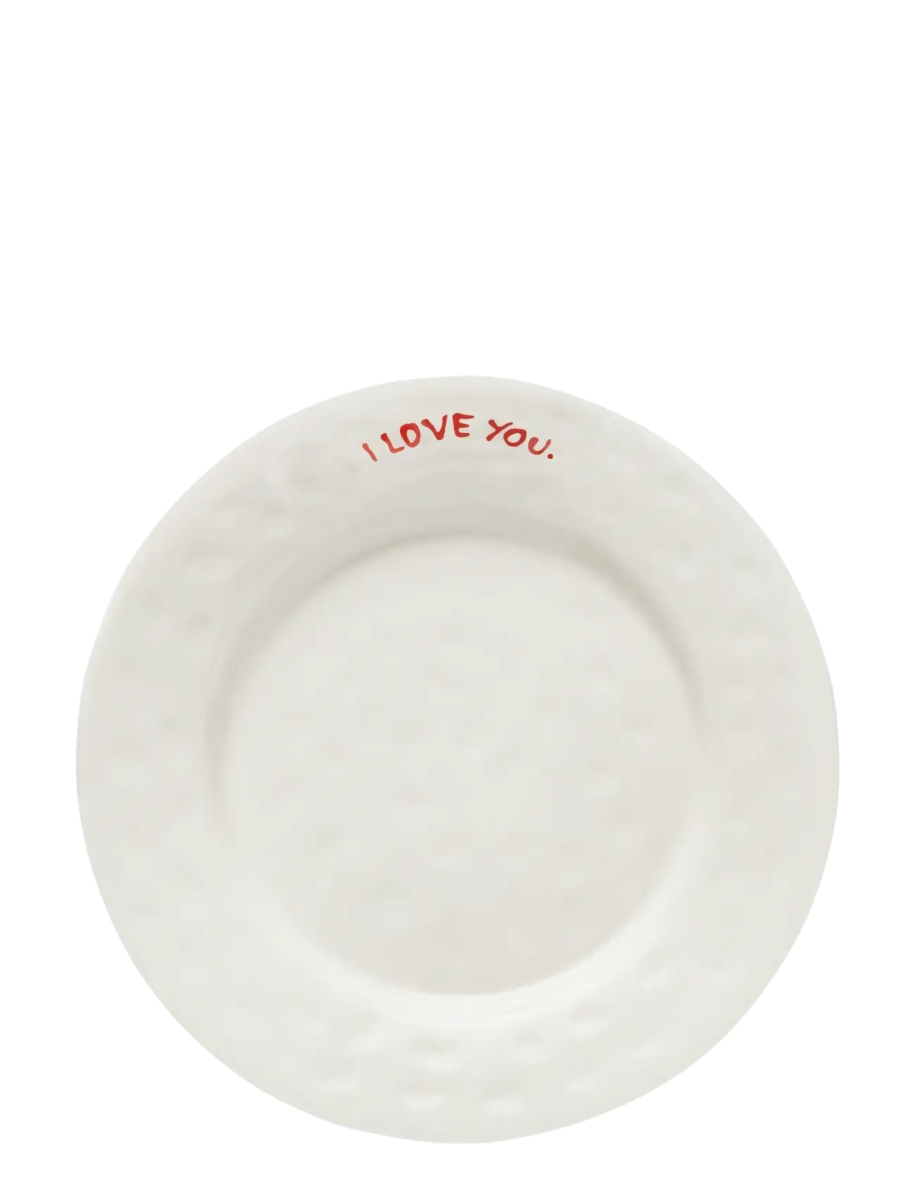 Anna + Nina I Love You Breakfast Plate, Small Plade, Hvid, Str: ONE SIZE