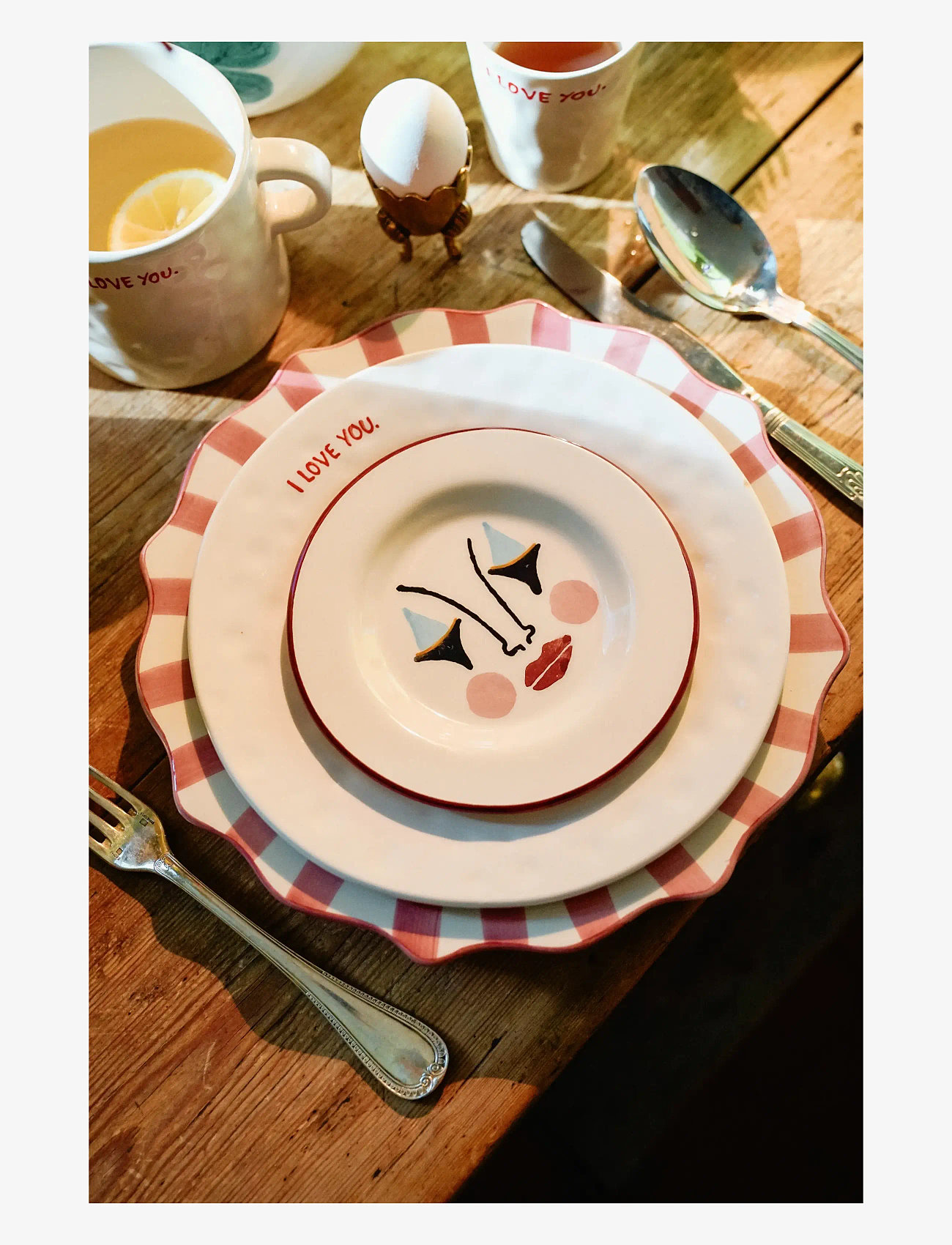 Anna + Nina - I Love You Breakfast Plate - frühstücksteller - white - 1