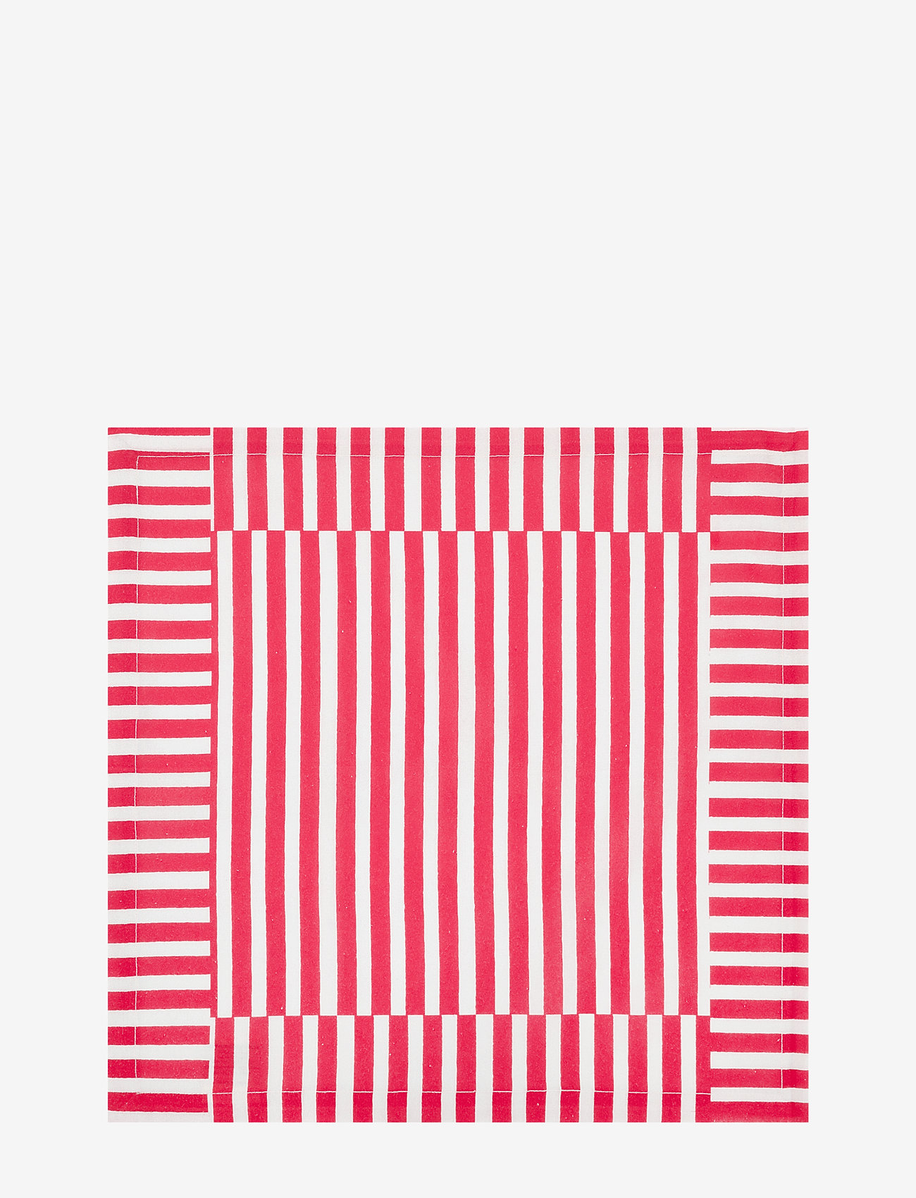 Anna + Nina - Mulled Wine Stripe Napkin Set of 2 - linased ja puuvillased salvrätikud - red - 0