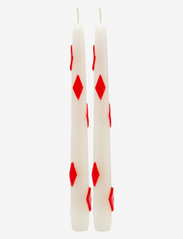 Diamond Candy Cane Candle Set of 2 - RED