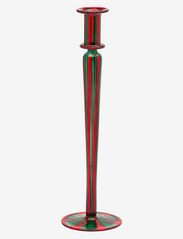 Father Christmas Stripe Glass Candle Holder - MULTICOLOR
