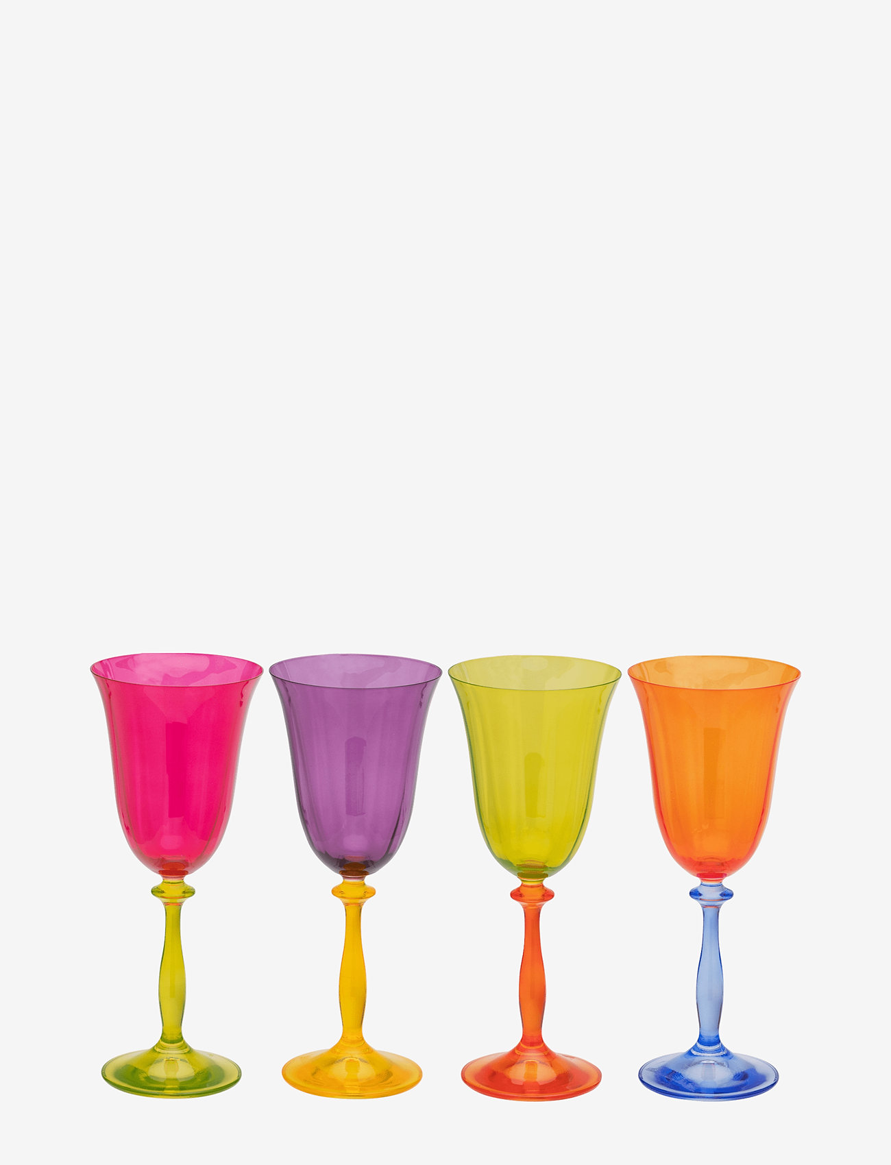 Anna + Nina - Multicoloured Wine Glass Set of 4 - valge veini pokaalid - multicolor - 1