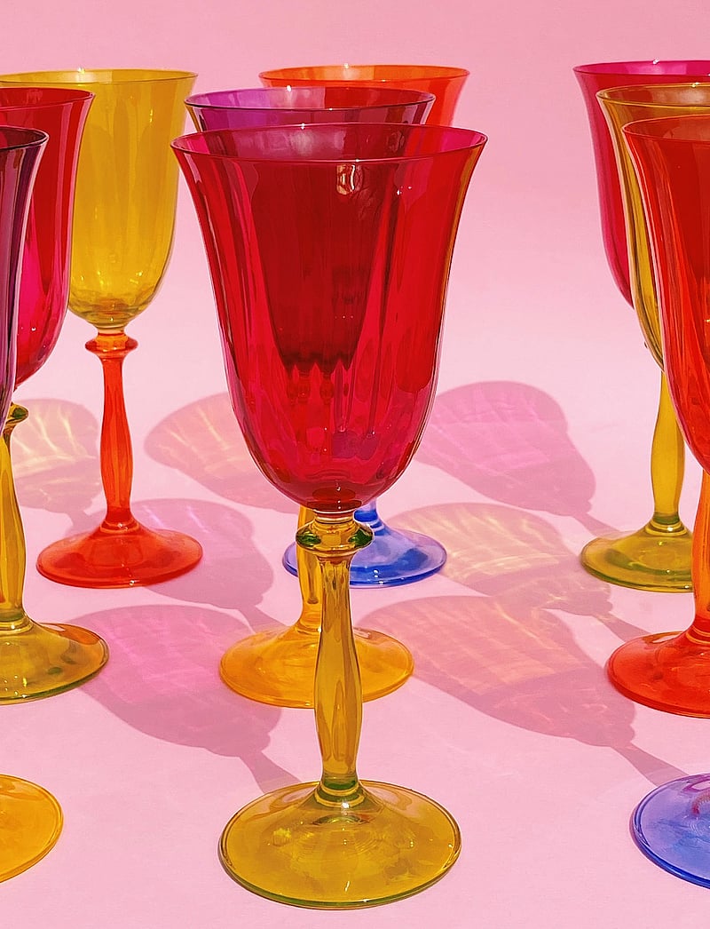 Anna + Nina - Multicoloured Wine Glass Set of 4 - valge veini pokaalid - multicolor - 2