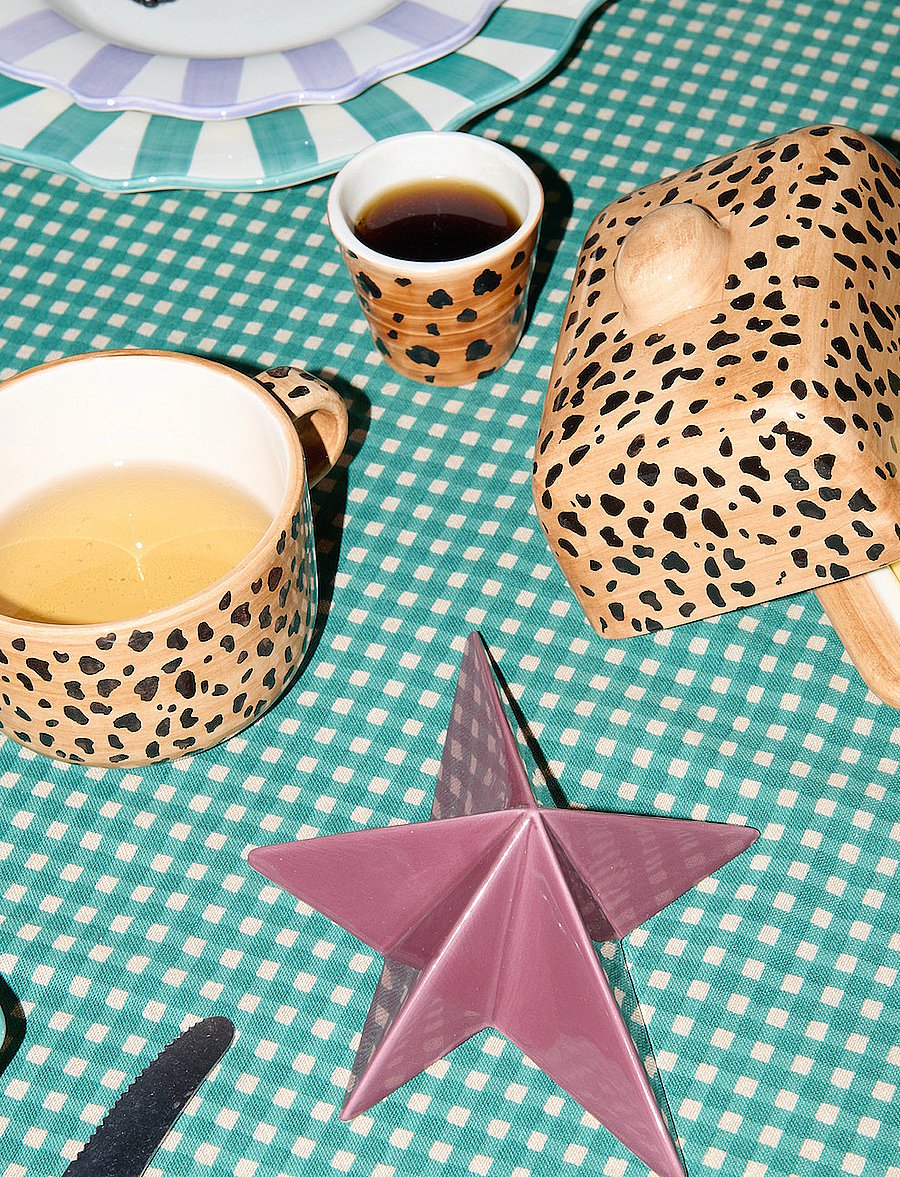 Anna + Nina - Leopard Butter Dish - võitoosid - brown - 2