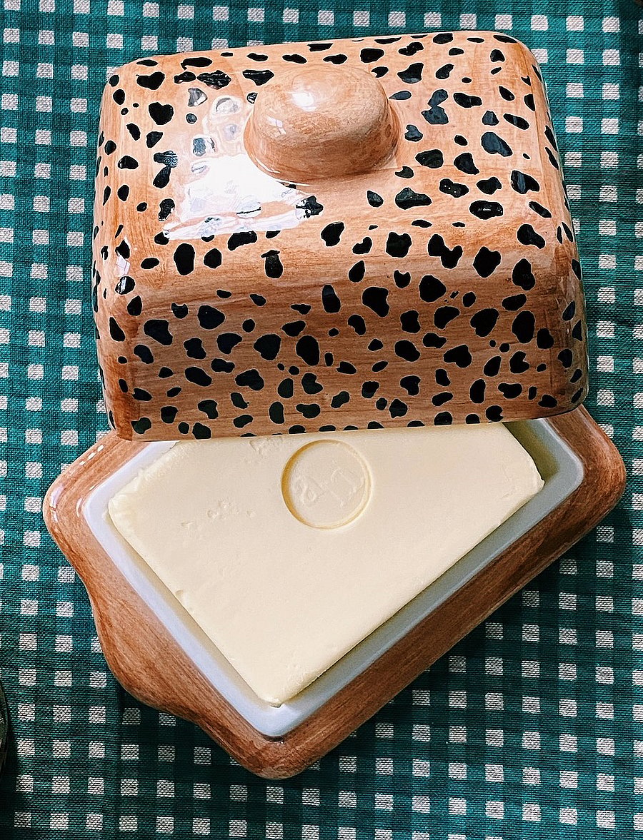 Anna + Nina - Leopard Butter Dish - võitoosid - brown - 3