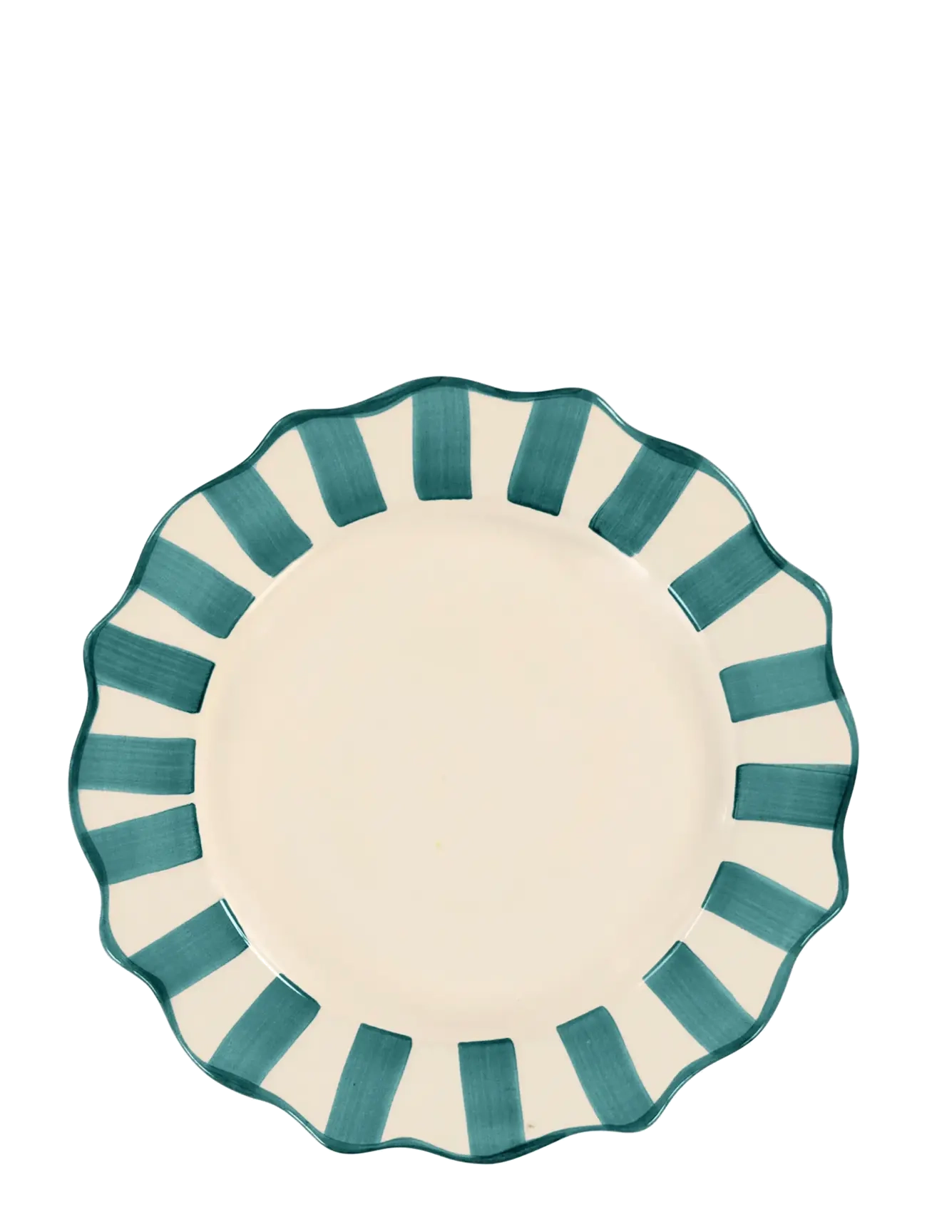 Anna + Nina Pine Scalloped Dinner Plate, Dinner Plade, Grøn, Str: Ø 27 cm