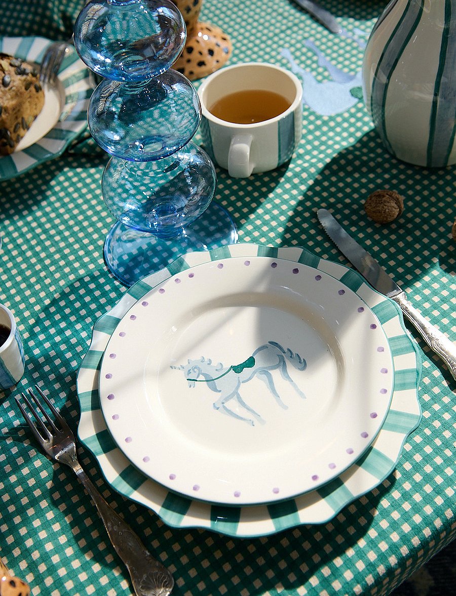 Anna + Nina - Pine Scalloped Dinner Plate - green - 2