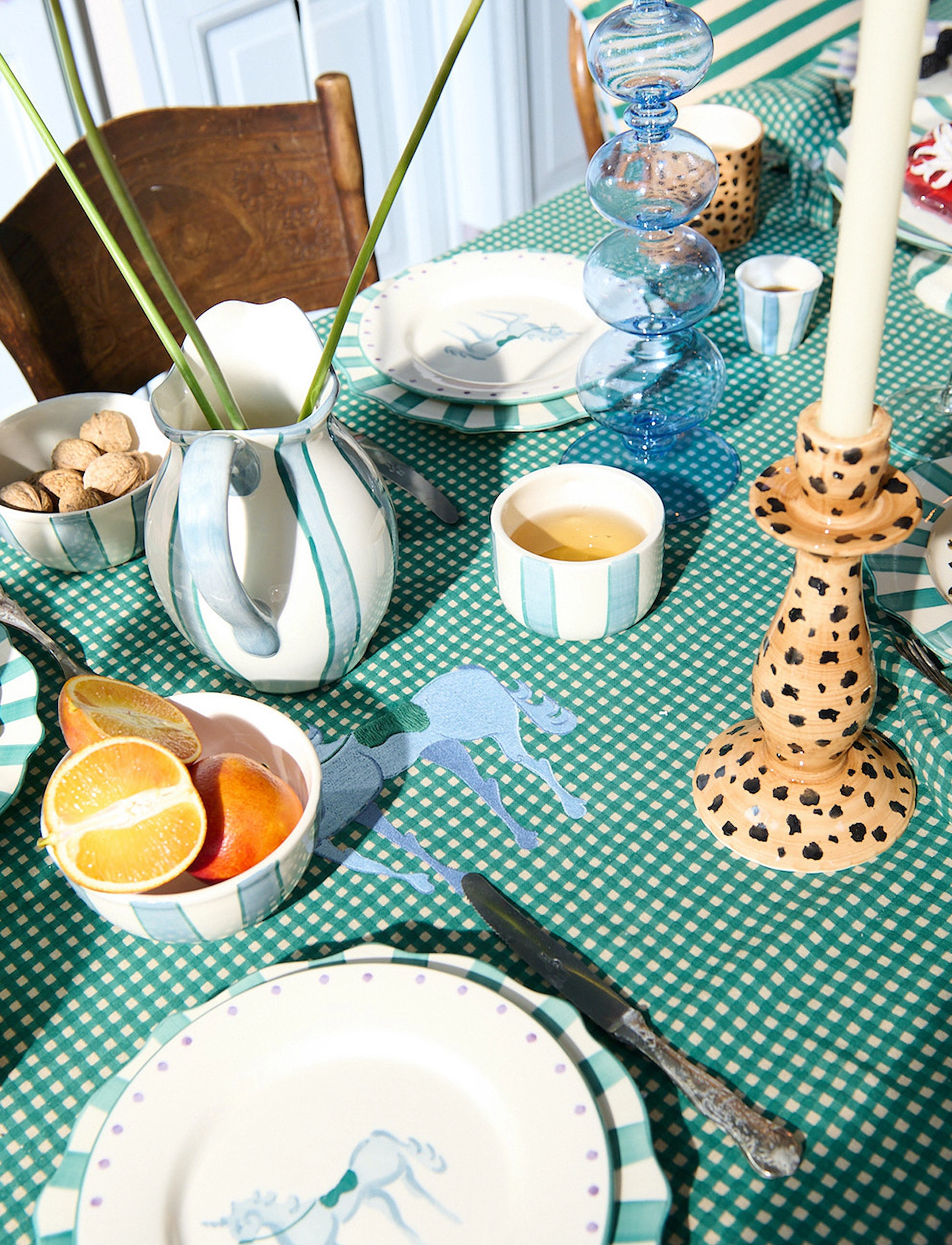 Anna + Nina Leopard Candle Holder, H24 cm, Candlesticks & Lanterns, Braun - Candlesticks, Homeware