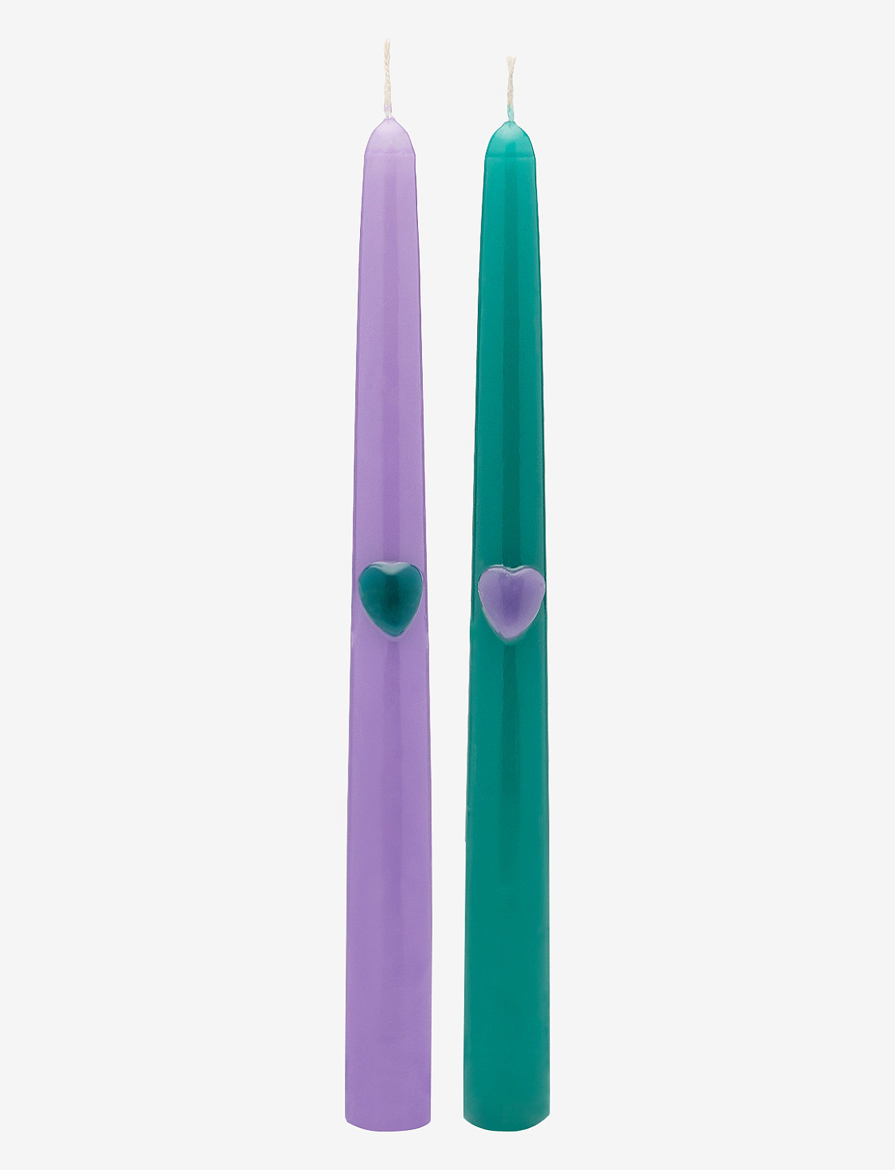 Anna + Nina - Tough Love Green/Purple Candle Set of 2 - kronljus - multicolor - 0