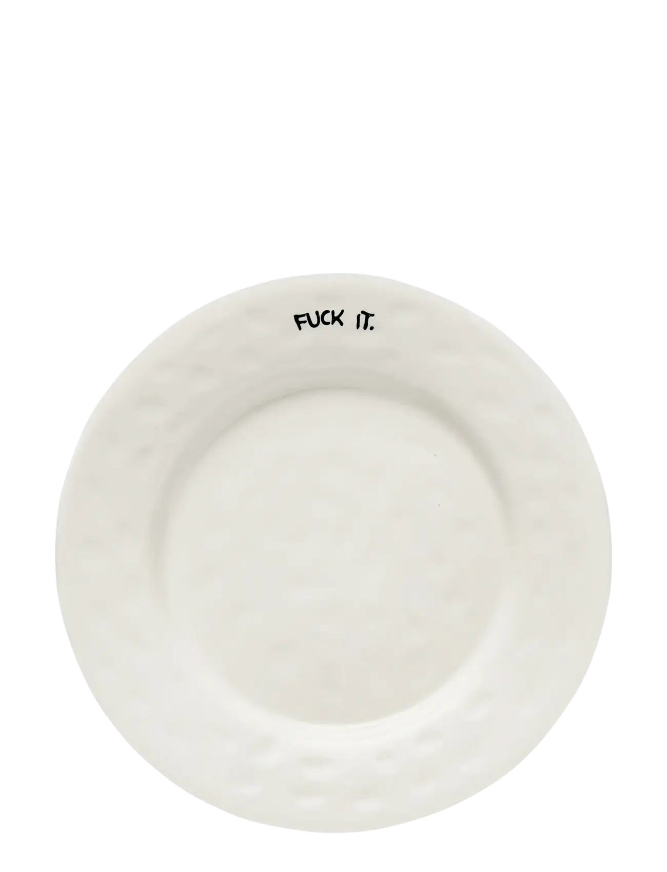 Anna + Nina Fuck It Breakfast Plate, One Size, Plates, Weiß - Small Homeware