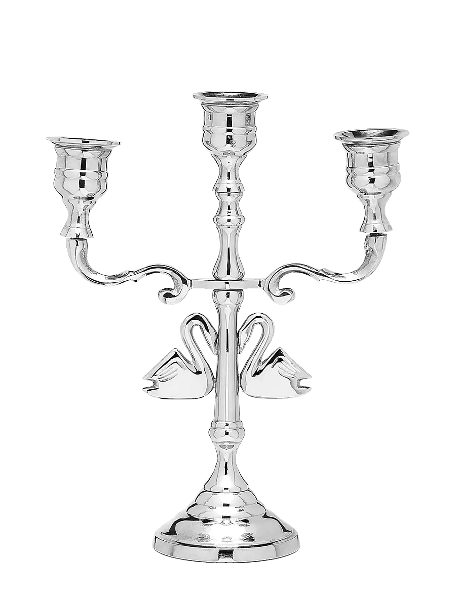 Anna + Nina - Argent Swans Candle Holder - kerzenständer - silver - 1