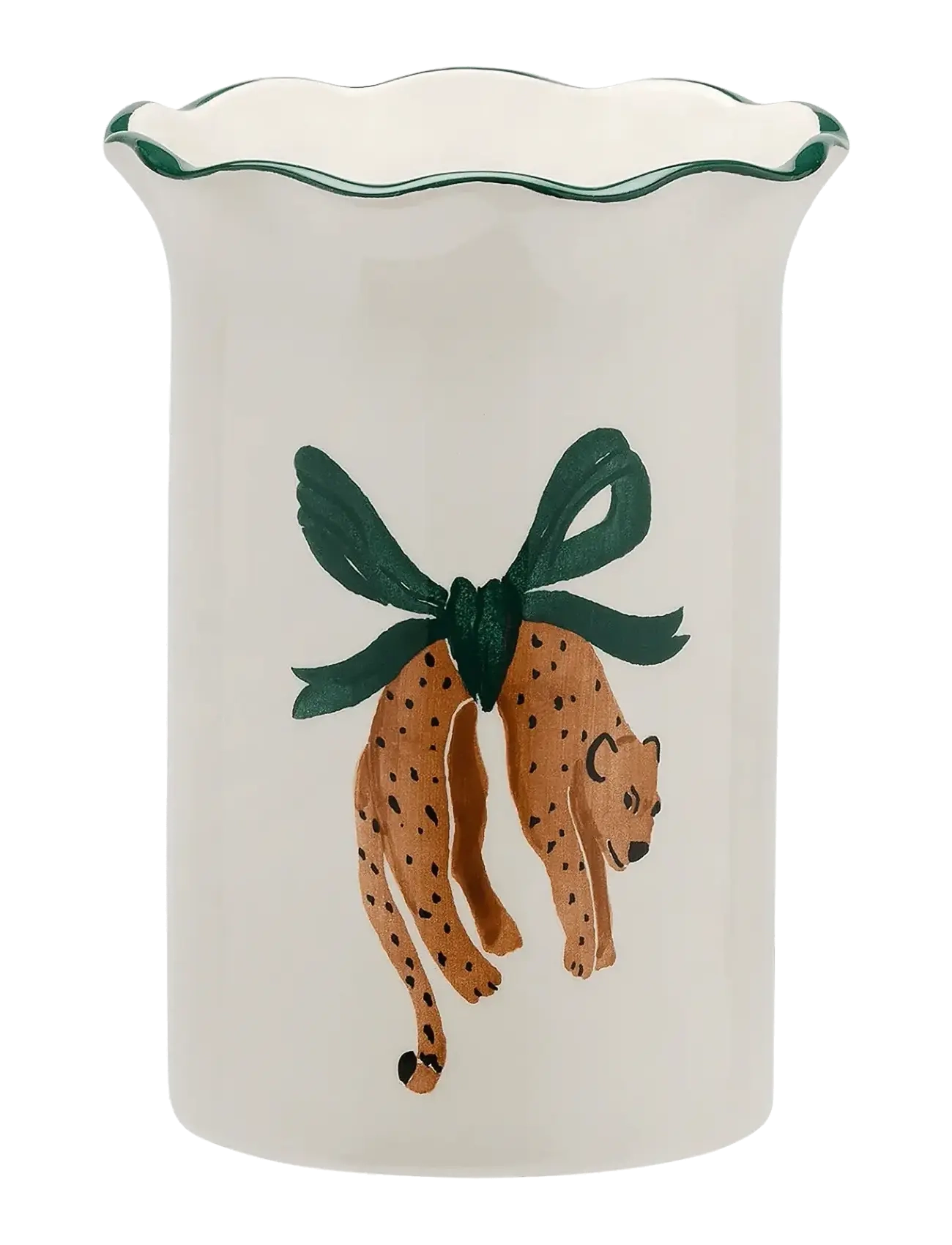 ANNA + NINA Hanging Leopard Vase Cream - Ø 14 CM - Unisex