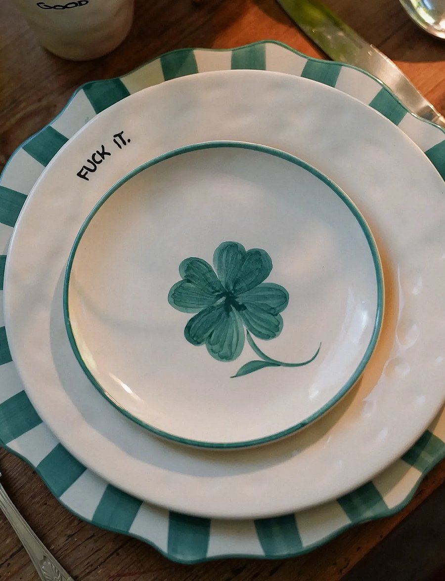 Anna + Nina - Shamrock Wall Decoration Plate - seinakaunistused - green - 0