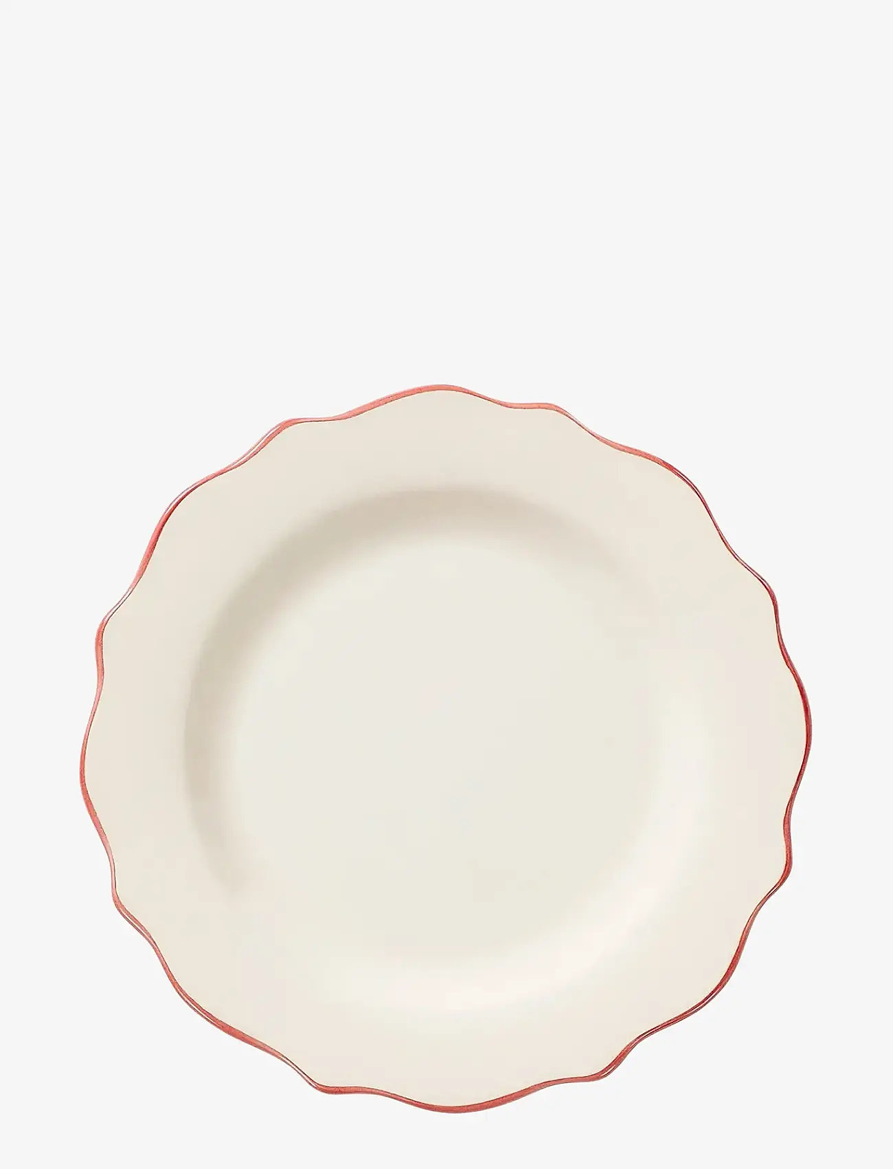 Anna + Nina - Carmine Scalloped Breakfast Plate - small plates - red - 1