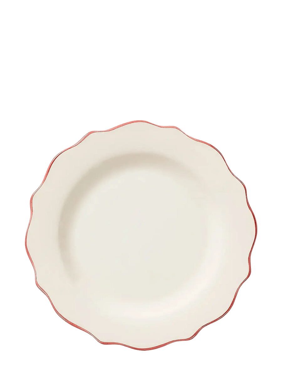 Anna + Nina - Carmine Scalloped Breakfast Plate - frühstücksteller - red - 1