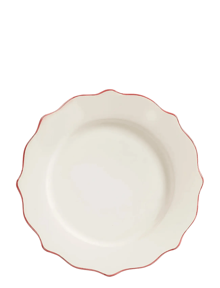 Anna + Nina - Carmine Scalloped Dinner Plate - madalaimad hinnad - red - 0