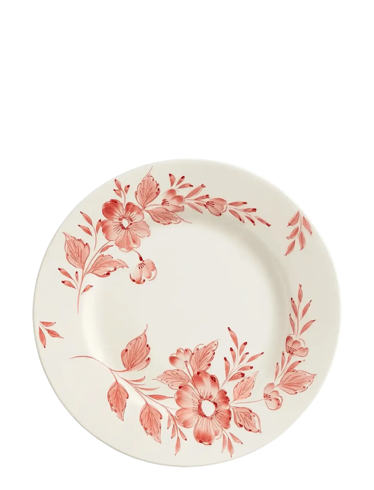 Anna + Nina Whimsical Rose Dinner Plate, Dinner Plade, Rød, Str: Ø 27 CM