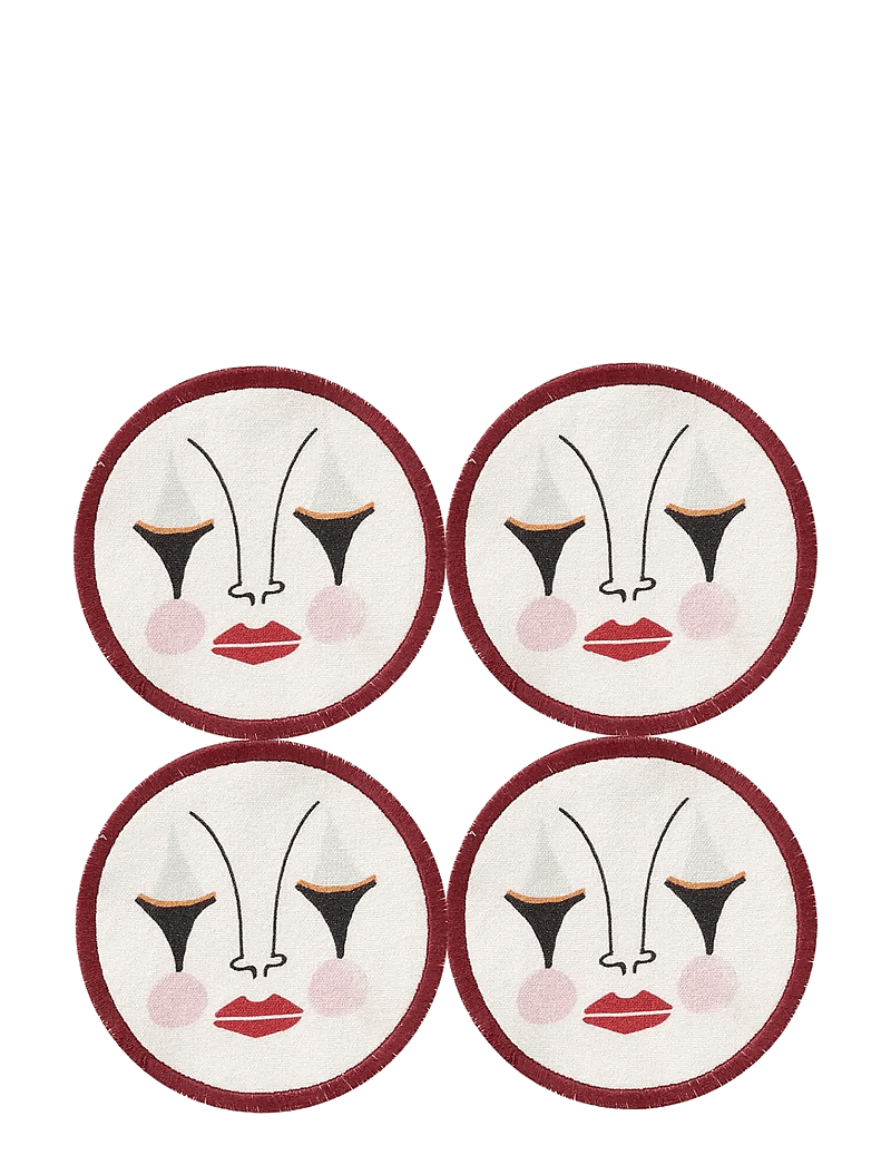 Anna + Nina - Pierrot Coaster Set of 4 - glasuntersetzer - multicolour - 1