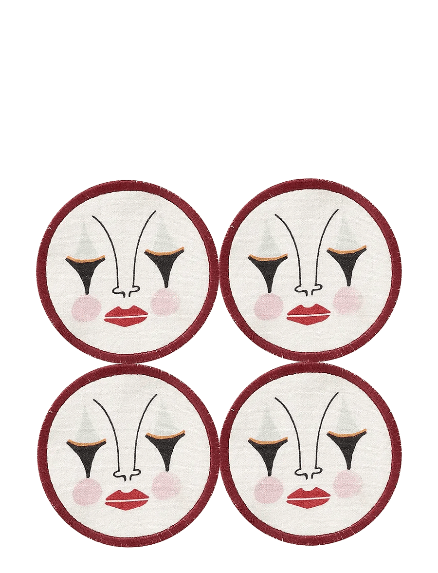Anna + Nina - Pierrot Coaster Set of 4 - tassialused - multicolour - 1
