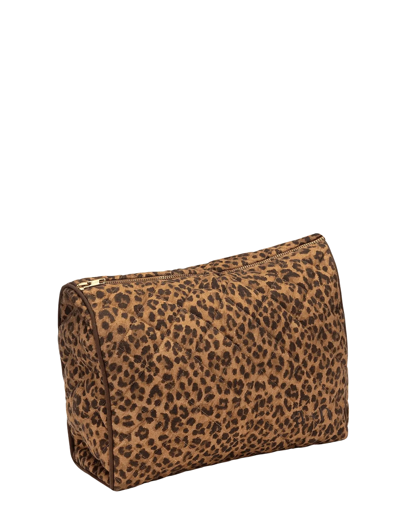 Anna + Nina Leopard Quilted Wash Bag - Kulturtaschen - MULTICOLOUR / brown