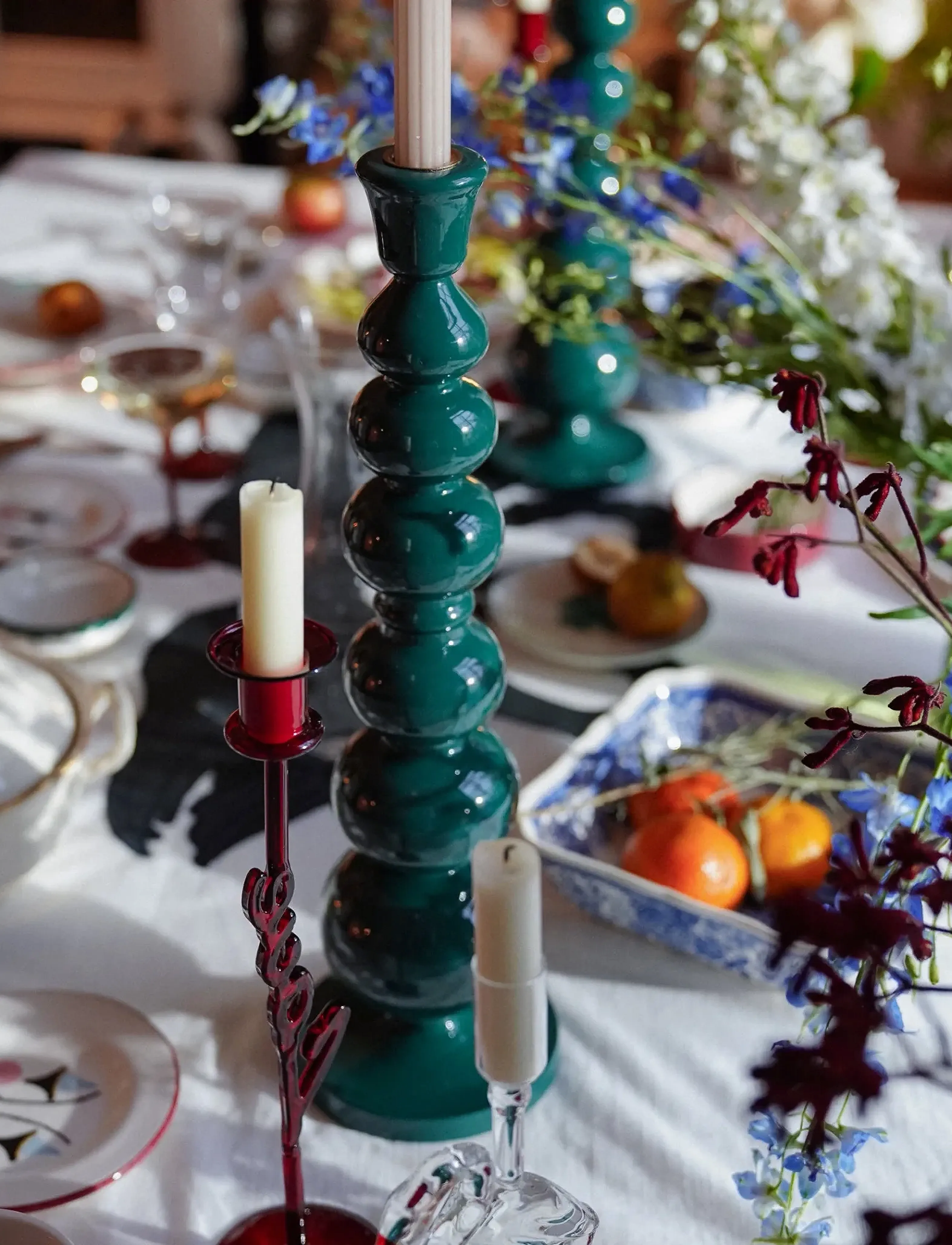 Anna + Nina - Pine Balloon Candle Holder - candlesticks - green - 3
