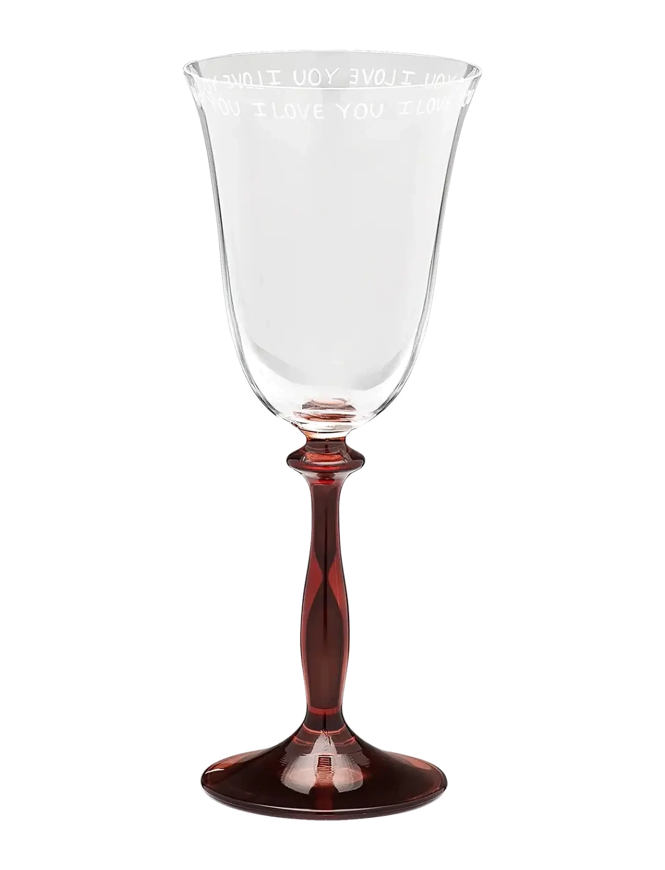 Anna + Nina I Love You Wine Glass - Anna + Nina - WHITE / red