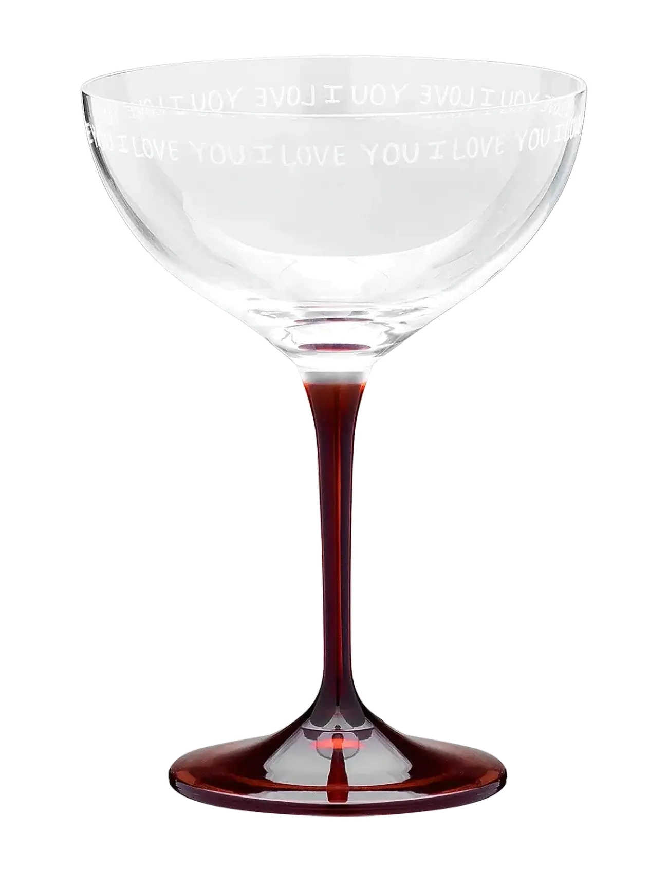 Anna + Nina I Love You Champagne Glass - Anna + Nina - WHITE / red
