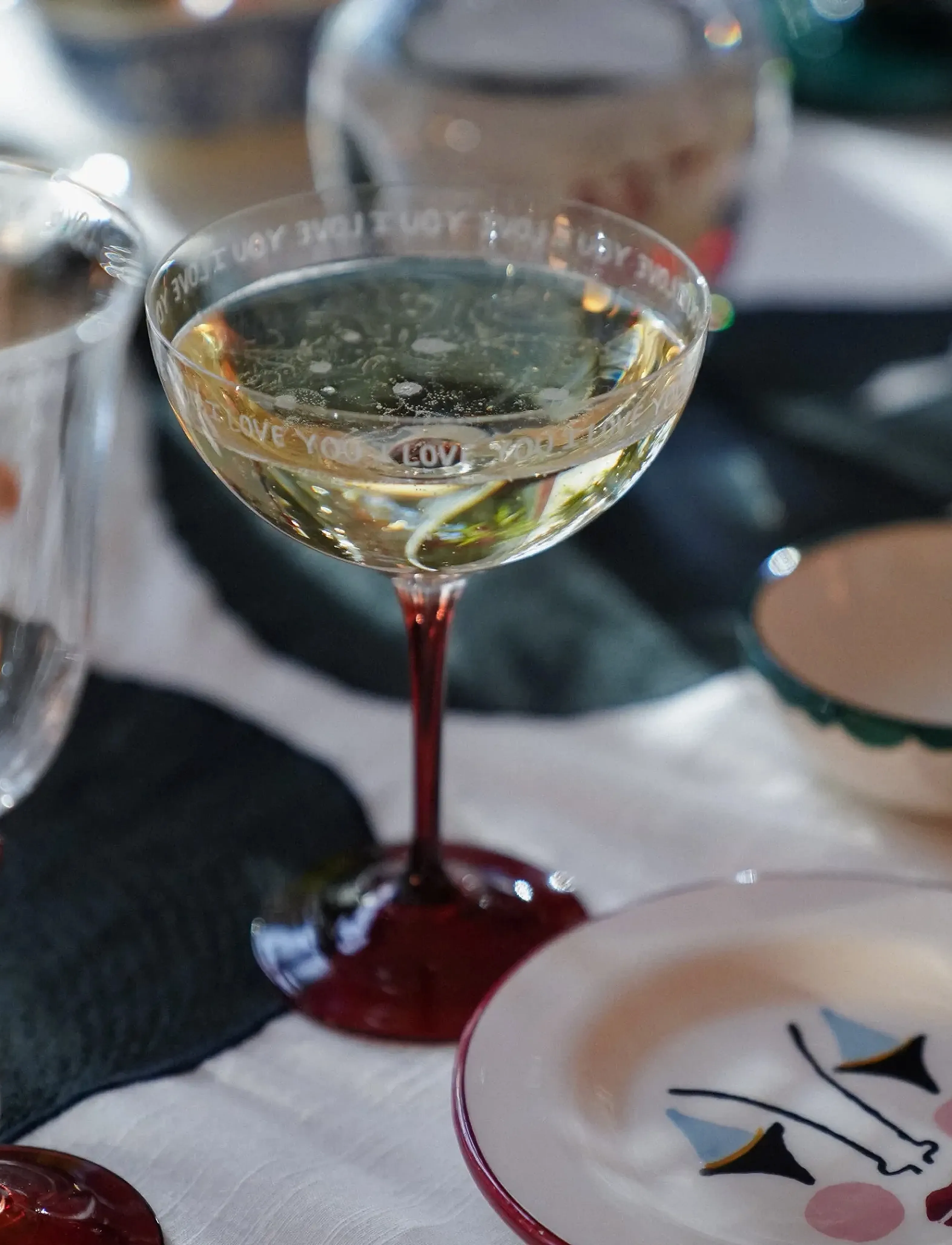 Anna + Nina - I Love You Champagne Glass - white - 2